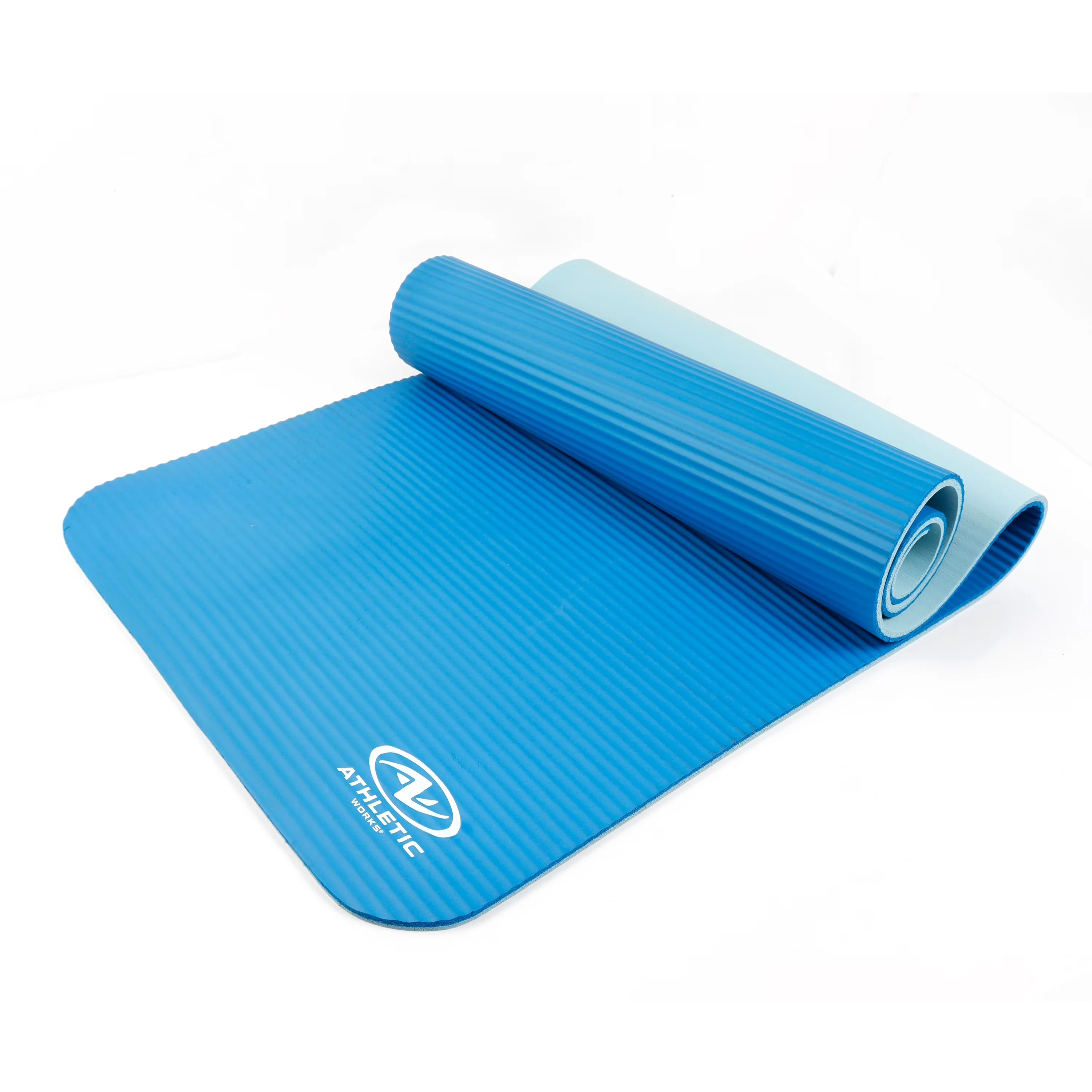 Home Gym Quality with Folding, 72inx24in, Two Tone Fitness Mat - Blue Nbr Model A0C807