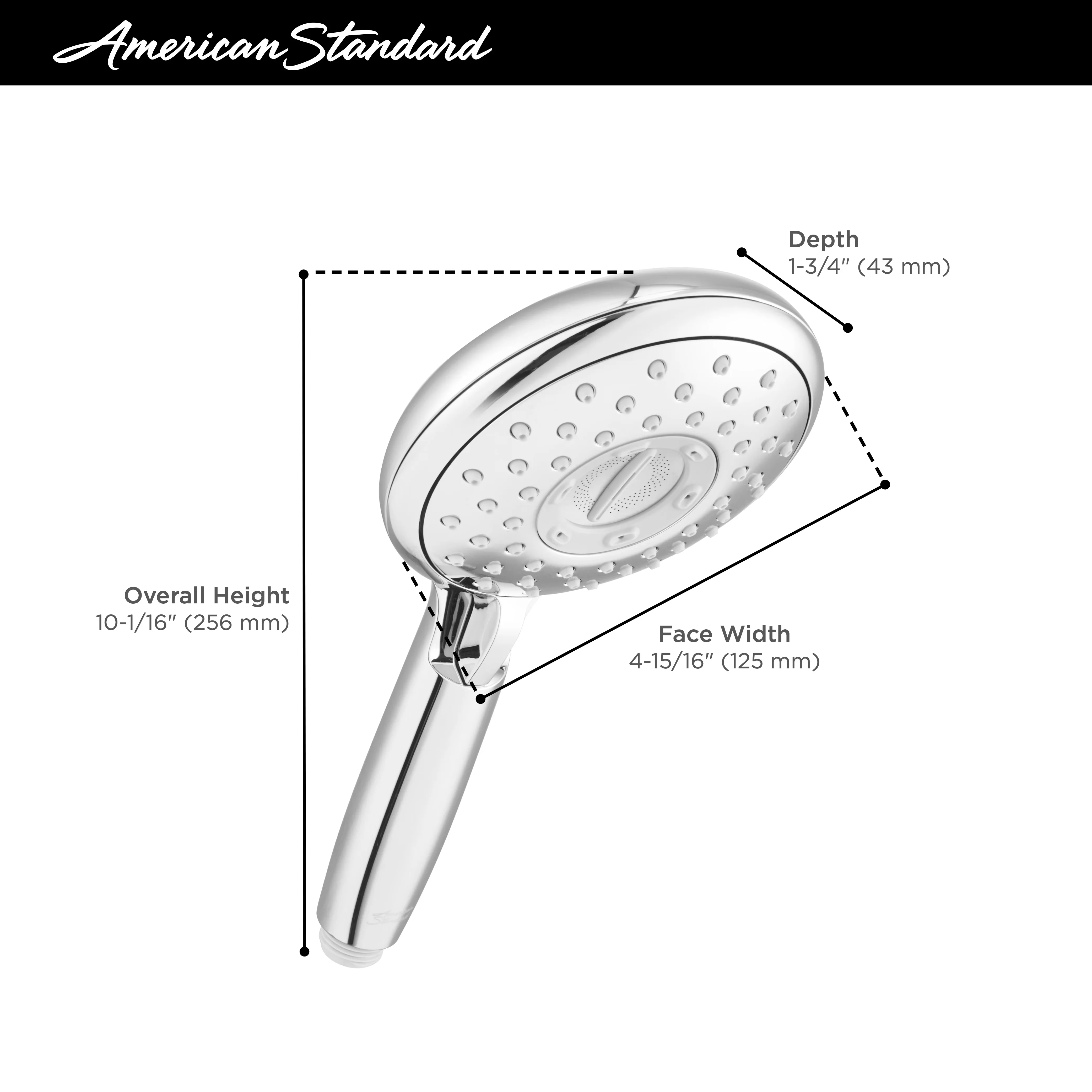 Innovative Shower Head with Handheld, Matte Black - Brass Black Spectra Model 87B1BD