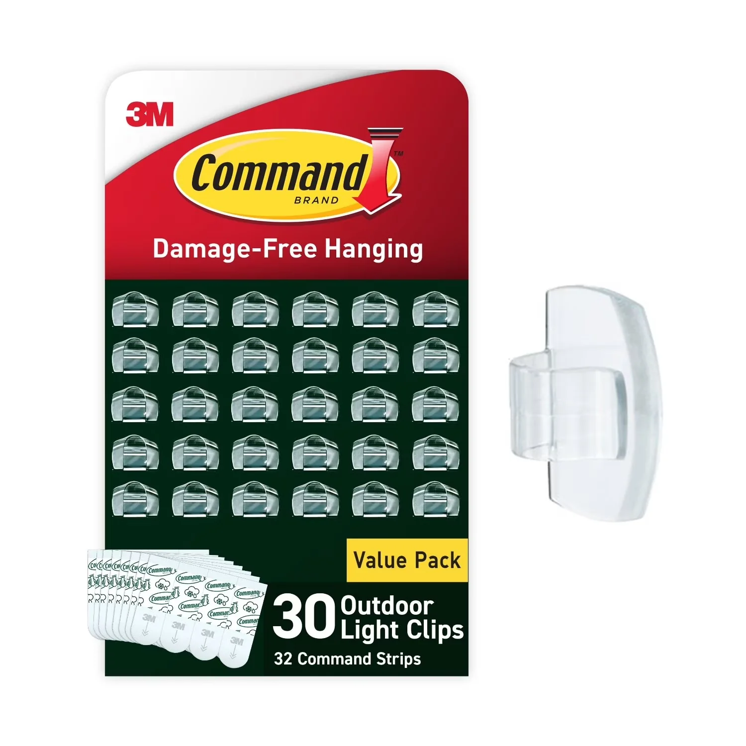 Reliable Damage-Free Hanging with Wall-Mountable, Outdoor Light Clips, Clear - Blue Plastic Model 87670D