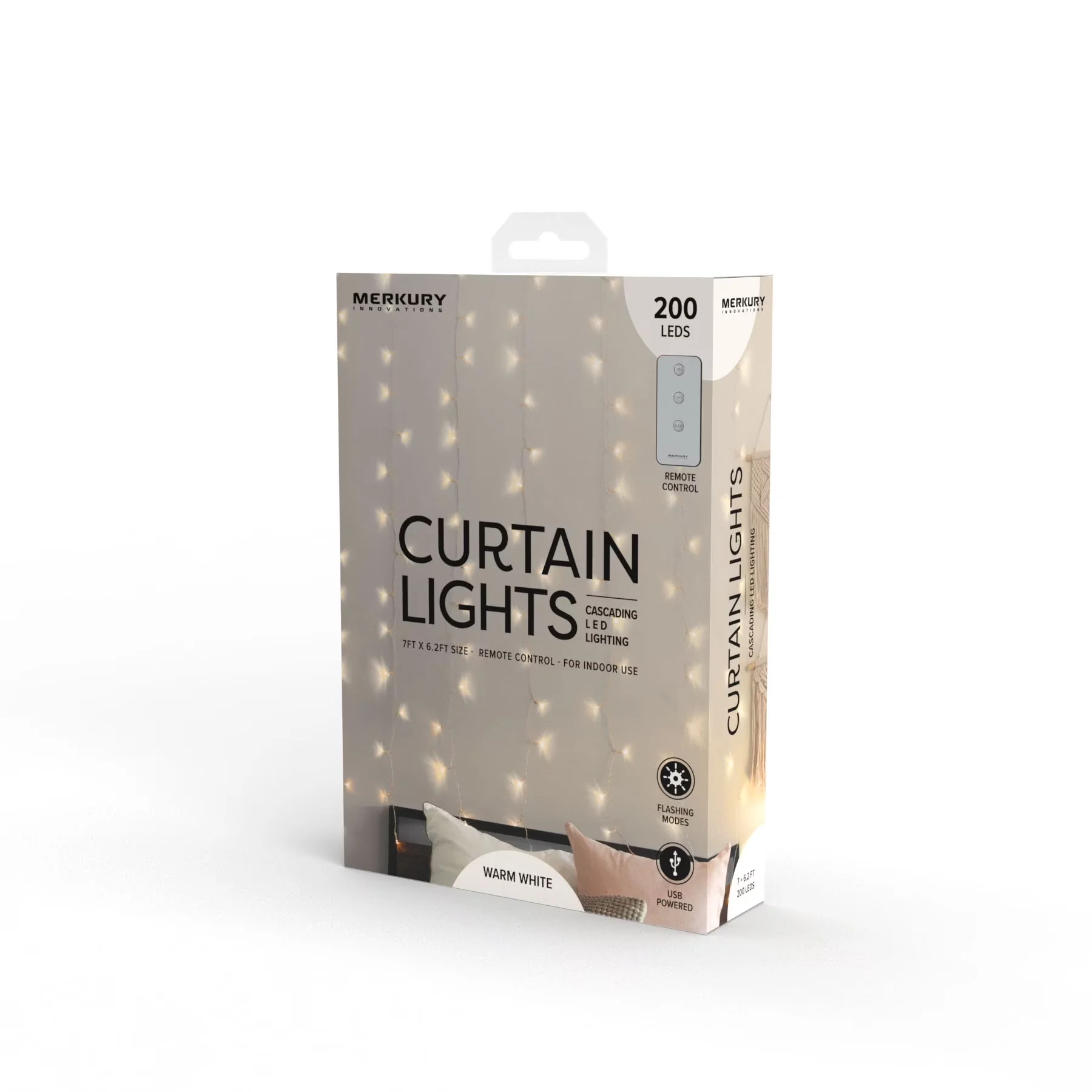 Stylish Novelty Light with LED, 200-count warm white LED lights - White 7' x 6.2' Model 67692A