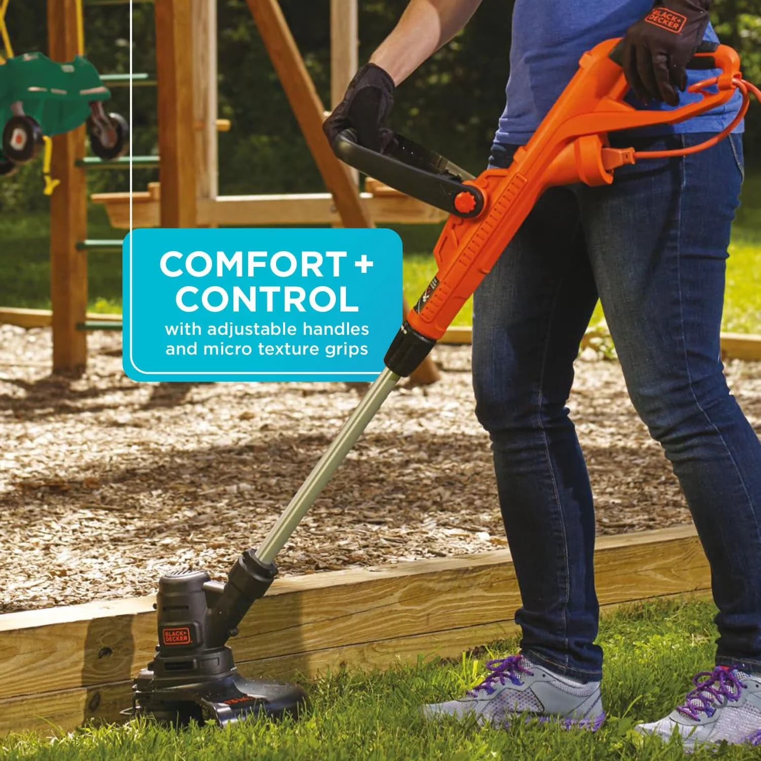 Durable String Trimmer with Automatic Line Feed, Adjustable Handle - Black Model DD5A28