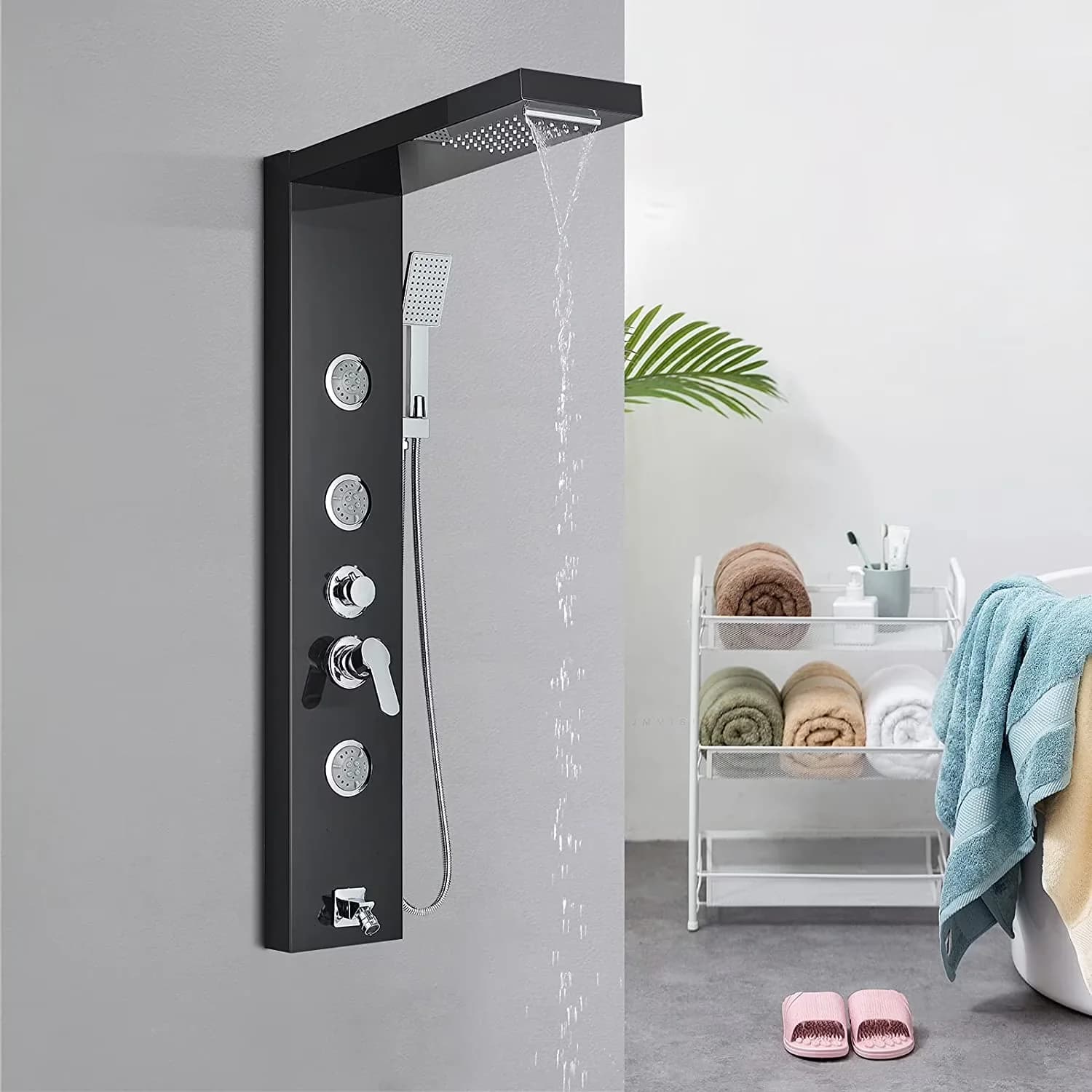 Shower Head Compact with Multi-Functions Stainless Steel Tower, Panel Tower System, Rain System Oil Rubbed Bronze - Brass Oil Rubbed... Model 9C8C8D