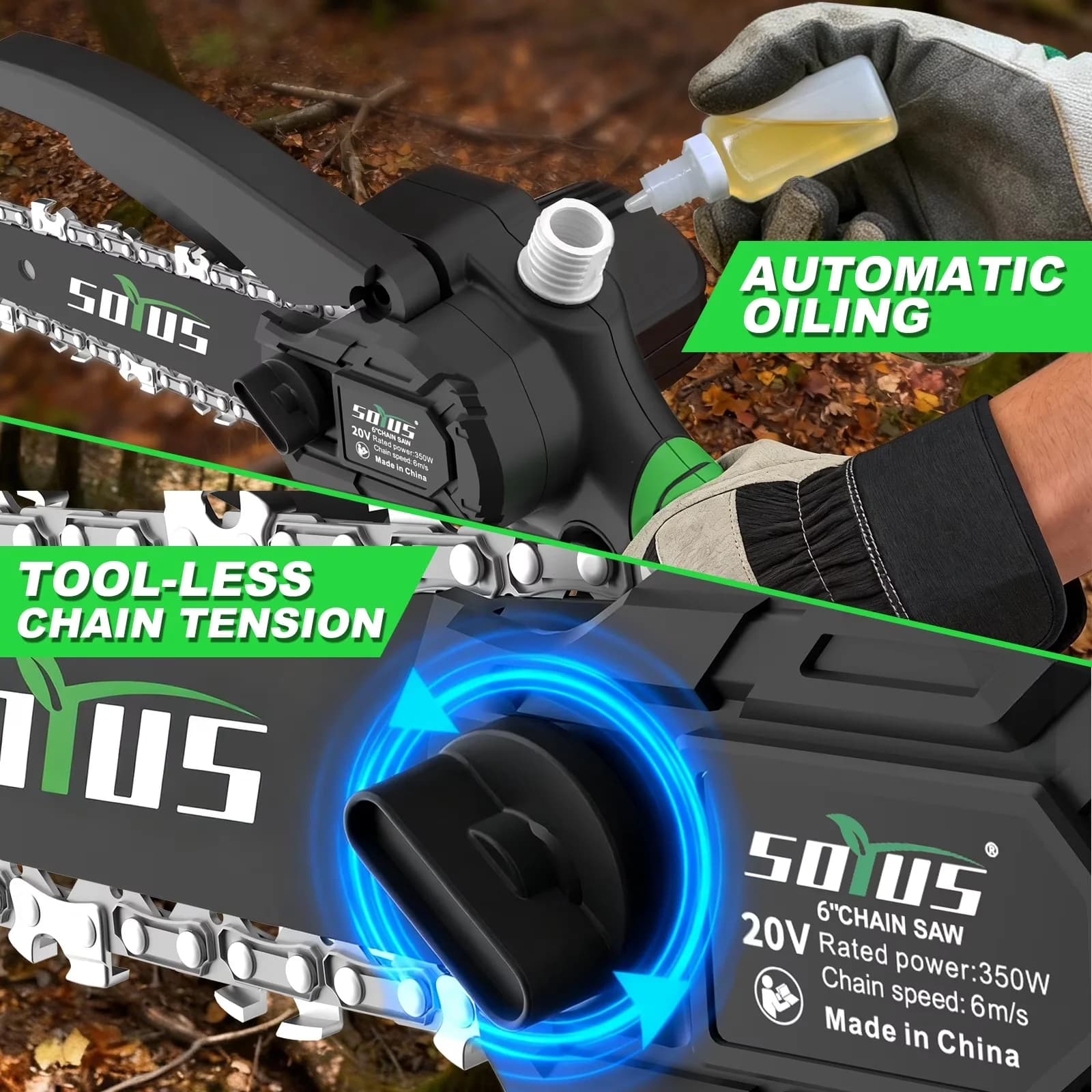 Quality Pole Saw with Battery, 20V, Telescoping for Multiple Applications - Model E3BD9B