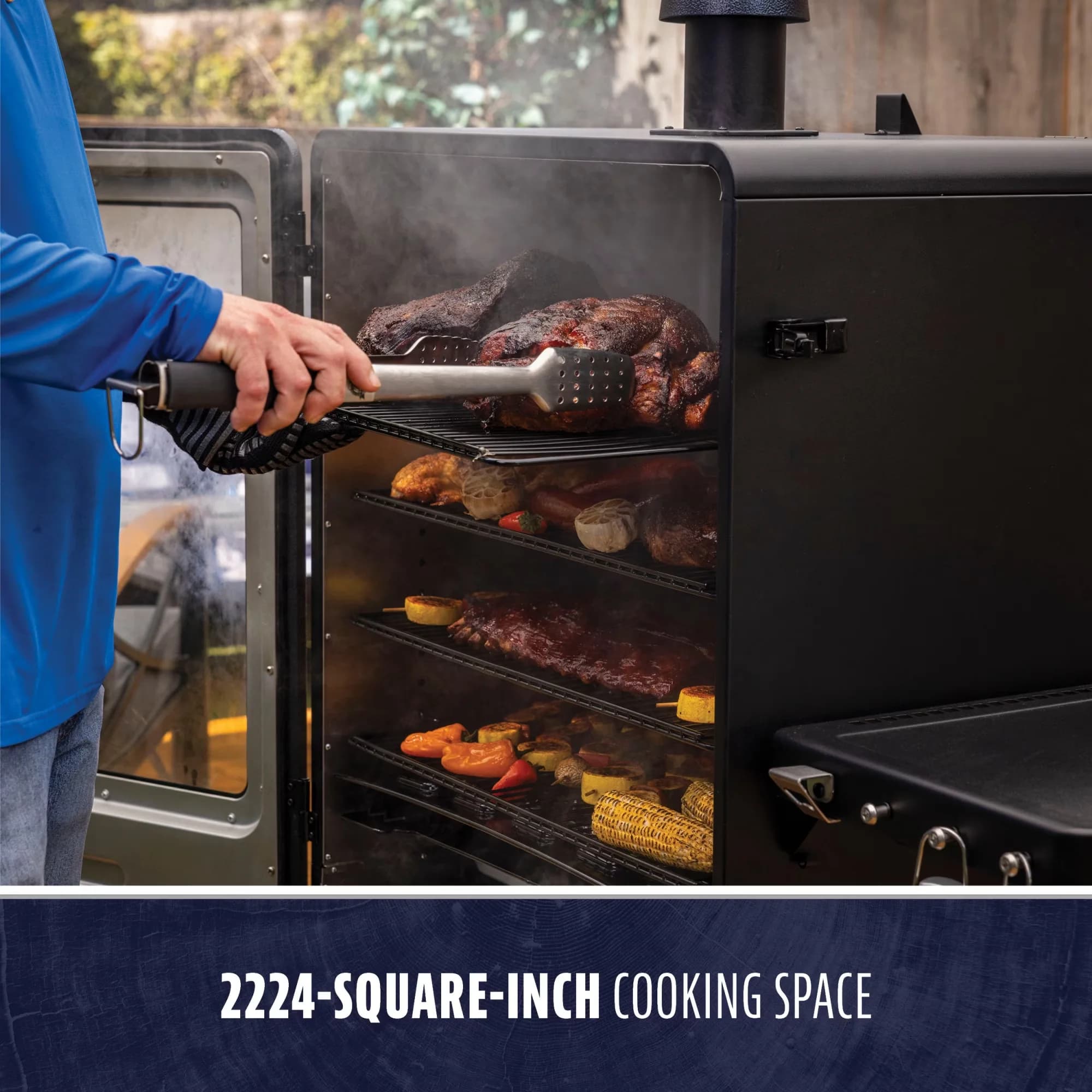 Durable Smoker with Bluetooth Enabled, Heat Thermometer - Multicolor Heavy Duty Steel Model B54ACB