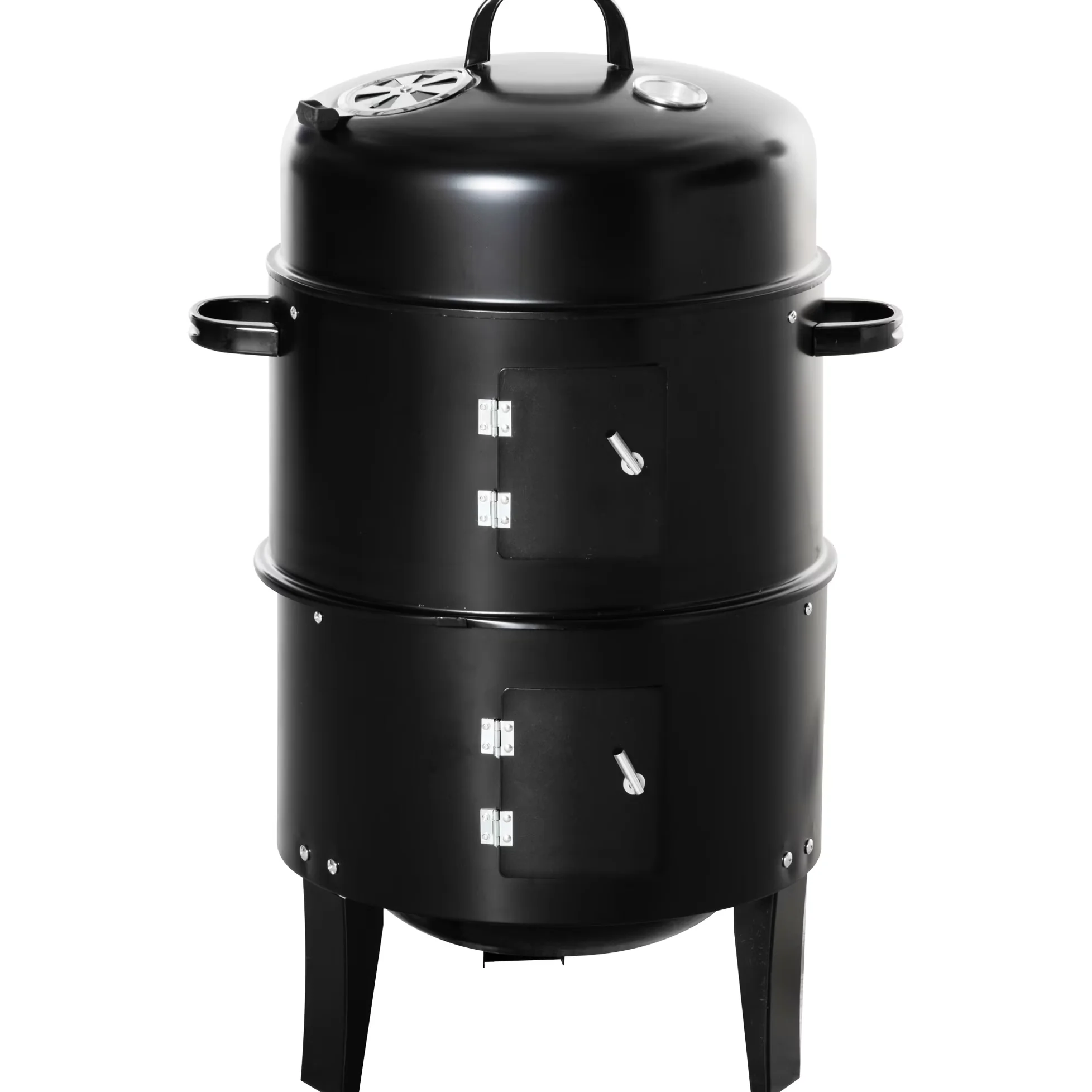 Premium Combo Grill with 16" Round 31 Charcoal Bbq Smoker, Temperature Control - Metal Black for Outdoor, Picnic Model 9D6DA3