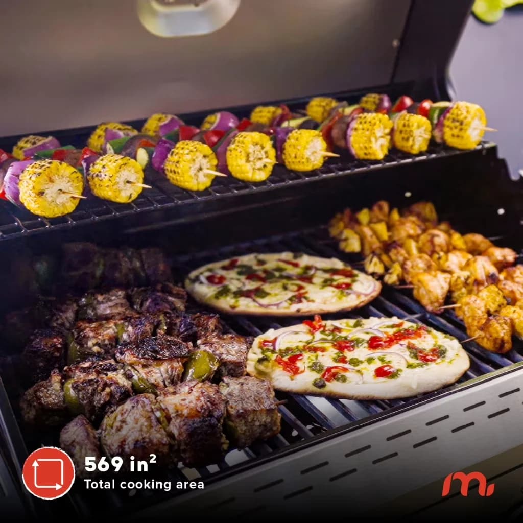 Efficient Gas Grill with Stainless Steel Panel, 568 SQ. In. Cooking Area - Stainless Steel for Outdoor Model 28F457