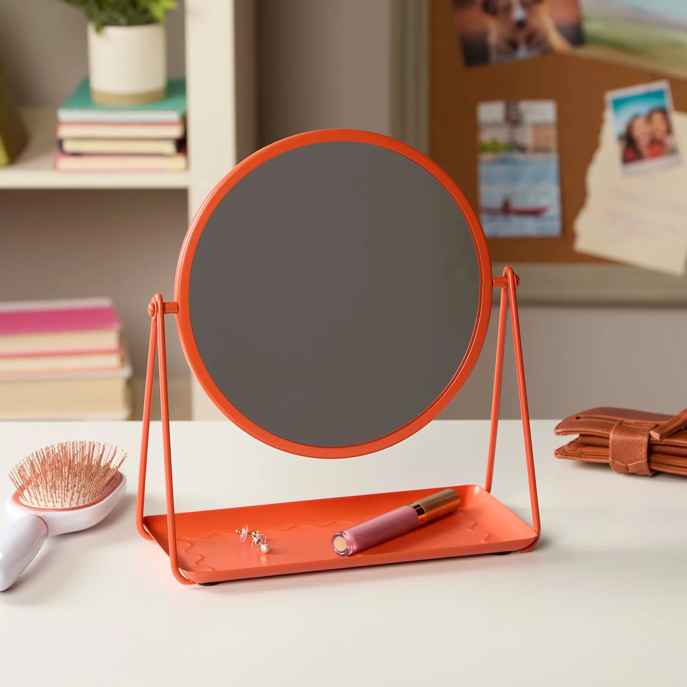 Essential Bathroom Renovation with Tilting Movement, Contemporary, Metal Tray - Orange 8.25" x 8.25" Model 68A100