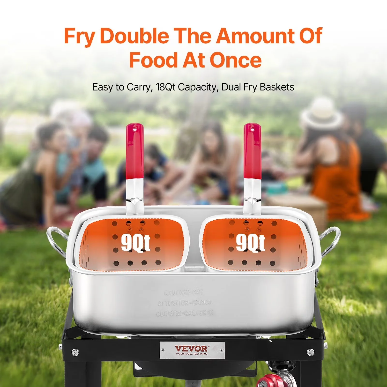 Outdoor Fryer Modern with 2 Baskets - Aluminum Fish - Contemporary Style Model C96886