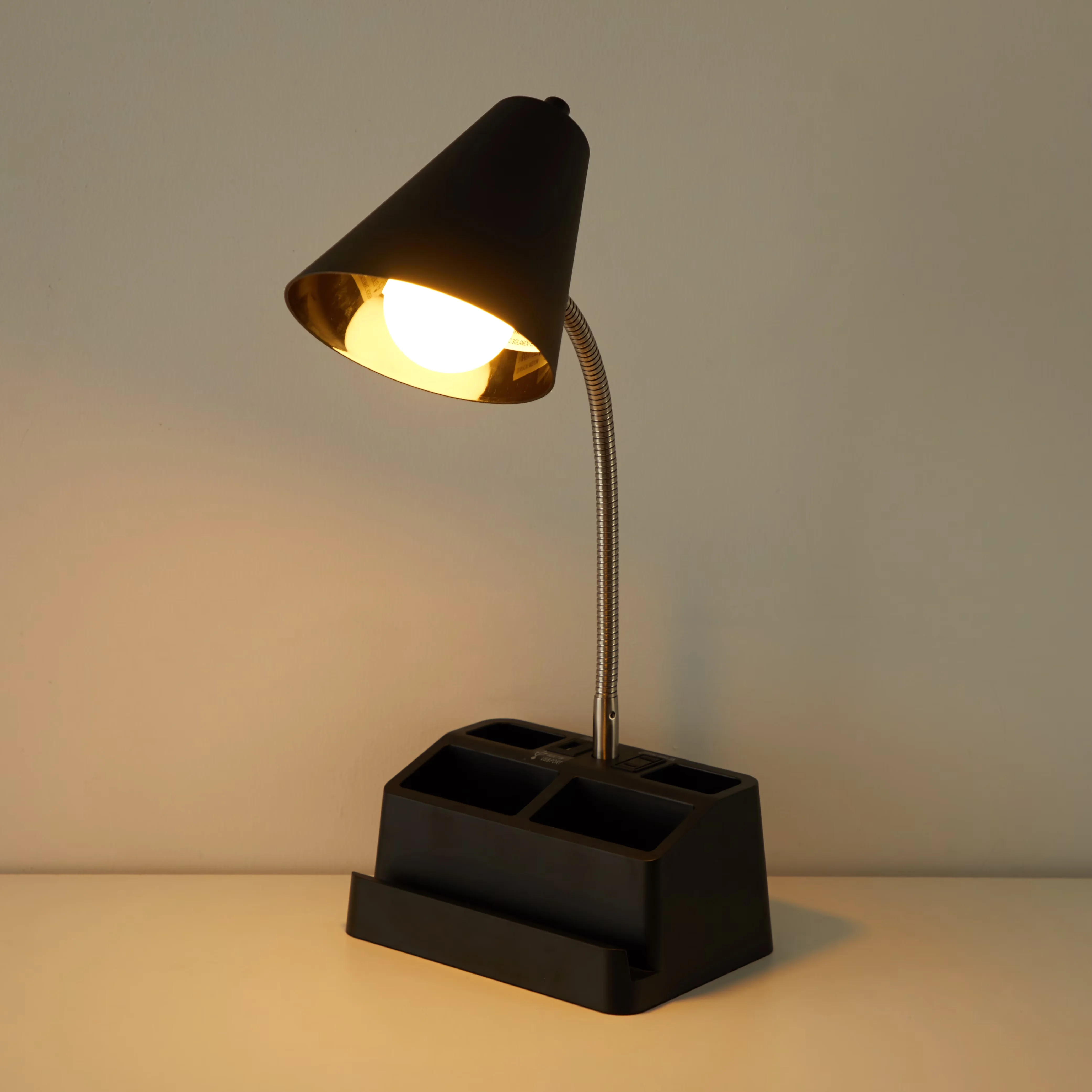 Innovative Desk Lamp with LED, Contemporary, Modern - Plastic Black Adjustable Model BD8E82