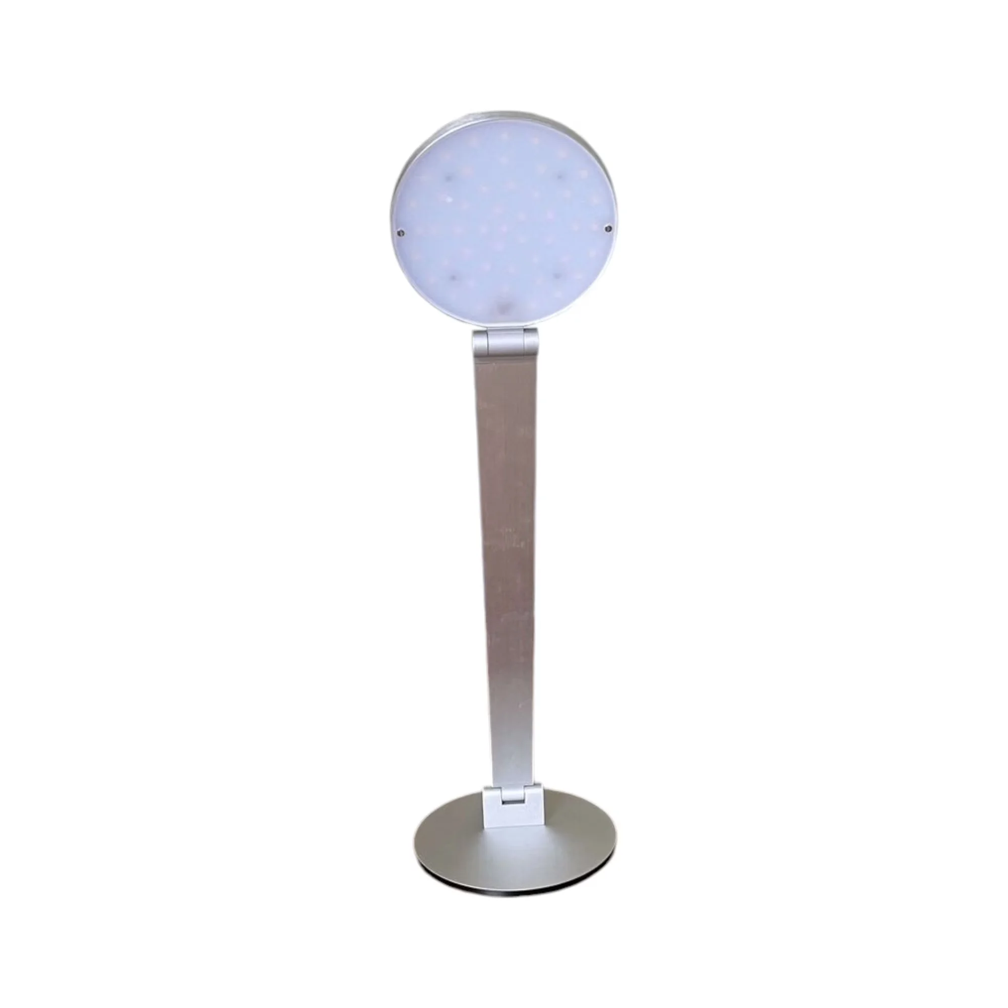 Stylish Desk Lamp with LED, 12W, Adjustable Head - Silver Aluminum - Essential Collection Model E47E3B