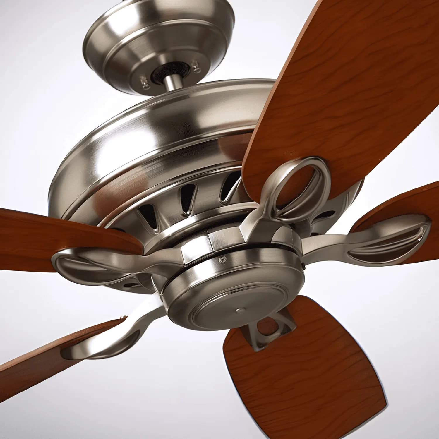 Modern Ceiling Fan with Remote Controlled, Blade Finish: Walnut - Silver Model 7840C9