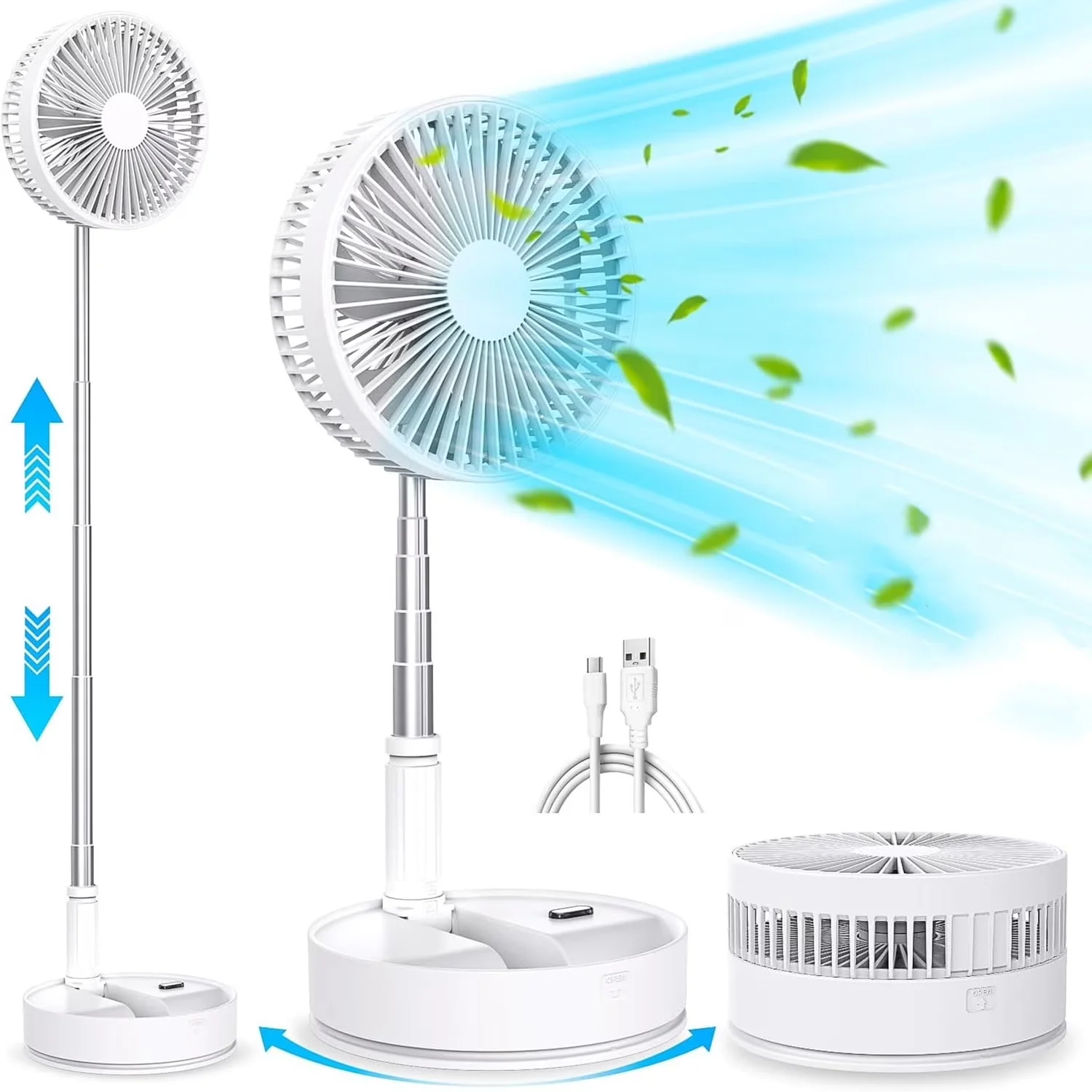 Fans In Cooling Versatile with Battery, Adjustable Height, Remote Controlled - Aluminum + Abs Plastic White Model F318ED