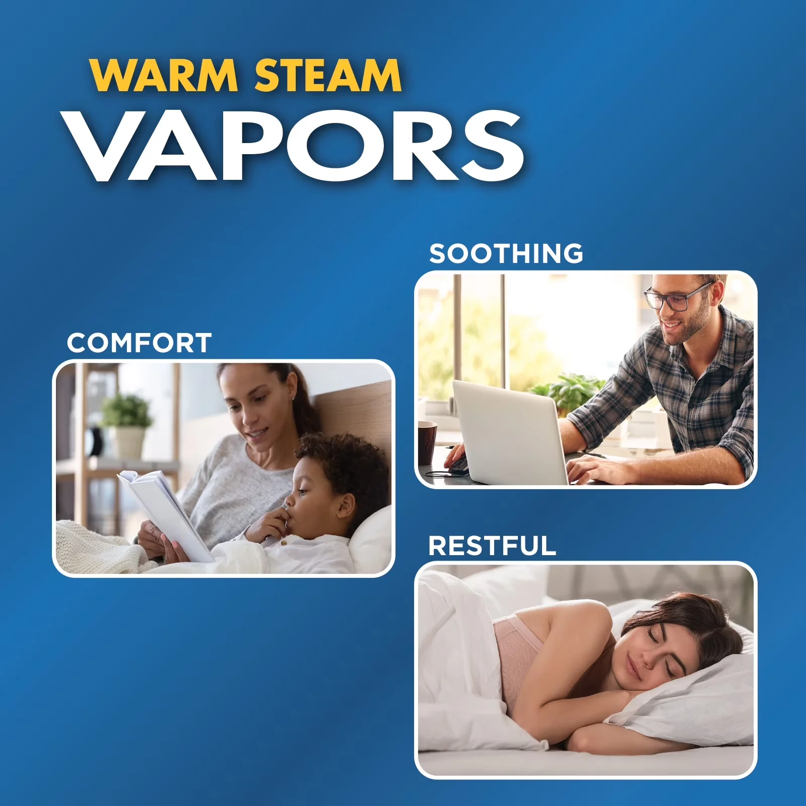Essential Humidifier with Automatic Shut-Off, Ultra-quiet operation - Blue for Small, Rooms Model 732B78