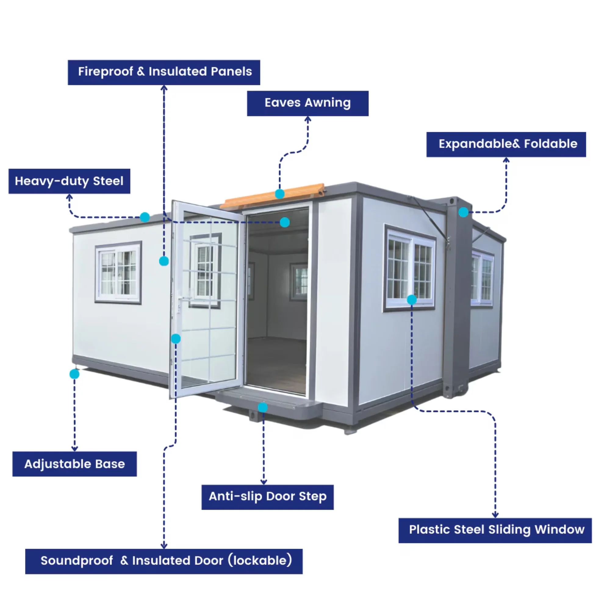 Shed Classic with Waterproof, Rot Resistant - White Q235 Galvanized Steel Frame, Steel Roof, Zinc-Coated Base With Gray Decorative... Model 0DCCCD