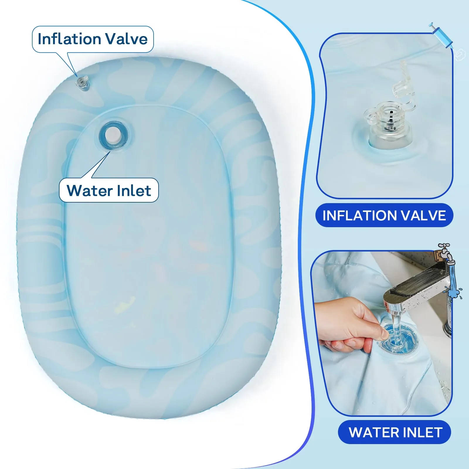 Classic Inflatable Pool with Puncture Resistant, Large Kiddie for Outdoor - Model 36151D