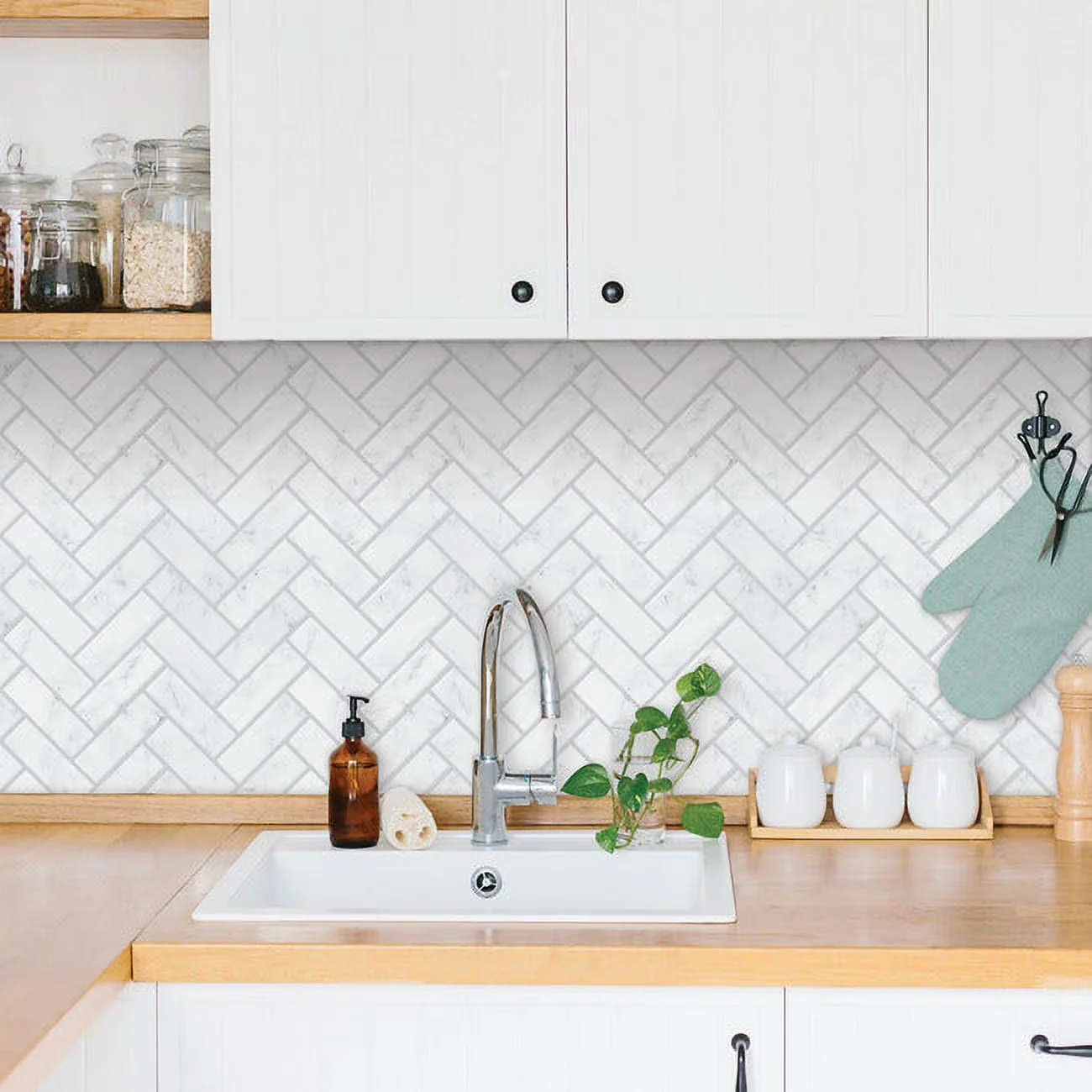Compact Wallpaper Wall Decals Wall Covering with Easy To Clean, Includes 4 Tiles 10.5 inch x 10.5 inch. - Gray Polyurethane (Pu) On... Model 656846