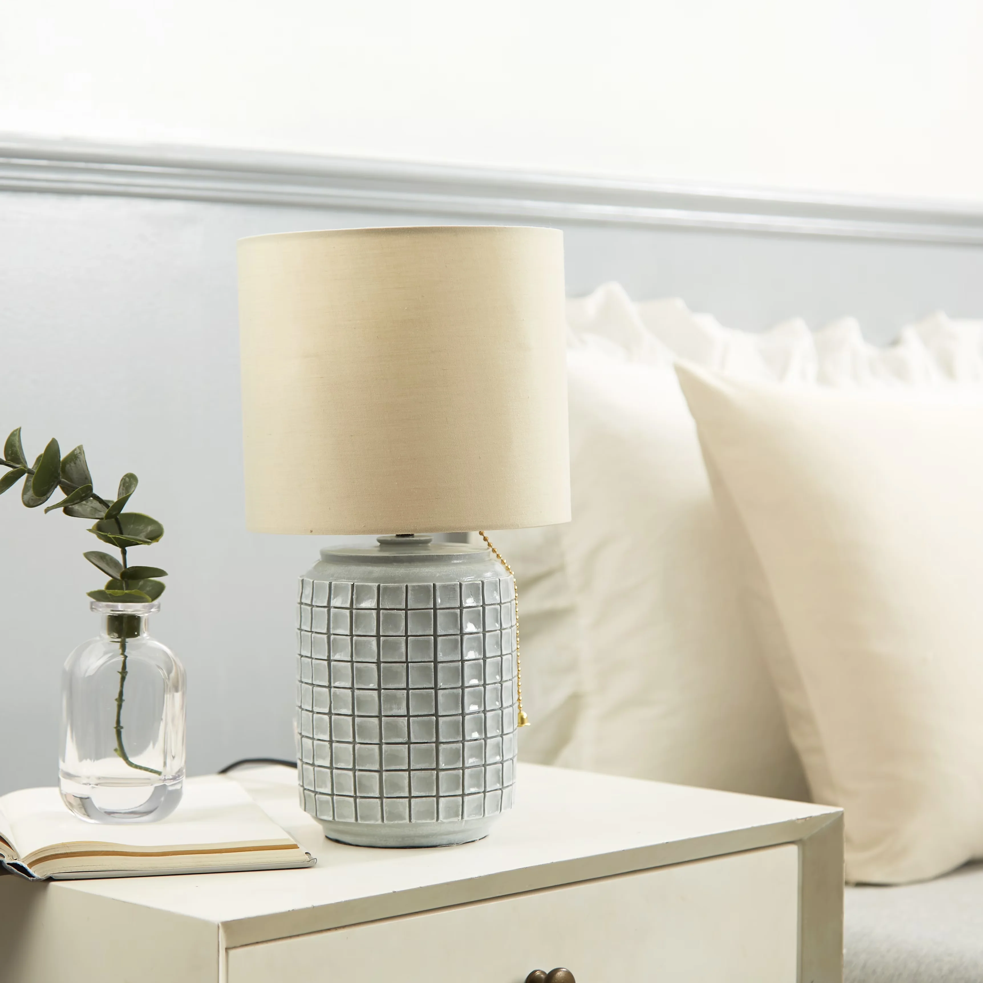 Modern Table Lamp with Modern, Accent Lamps - White, Gray, Multicolor Ceramic Model 6CD3CC
