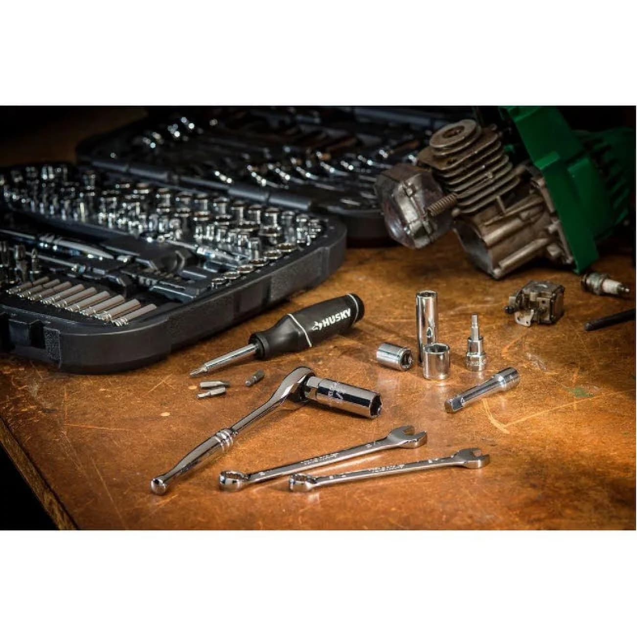Durable Hand Tool Set with 194 Piece, Husky Mechanics - Multicolor H194MTS Model 421B48