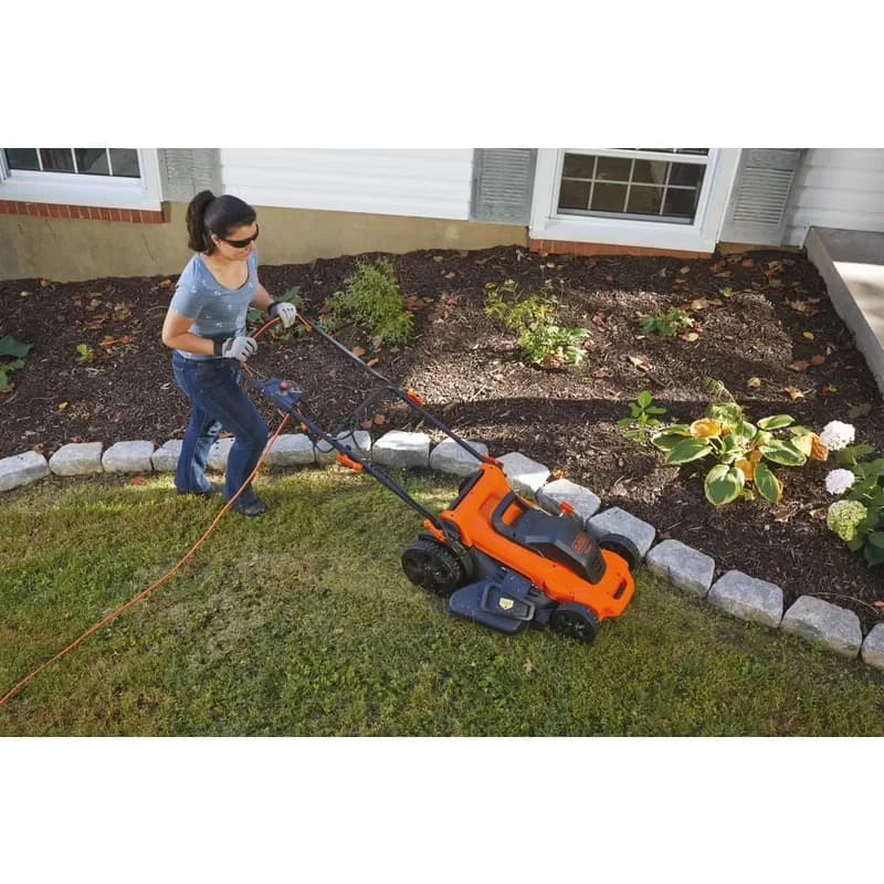 Durable Push Mower with Mulching, Electric Lawn, Corded - Black 13 - Quality Construction Model C766DA