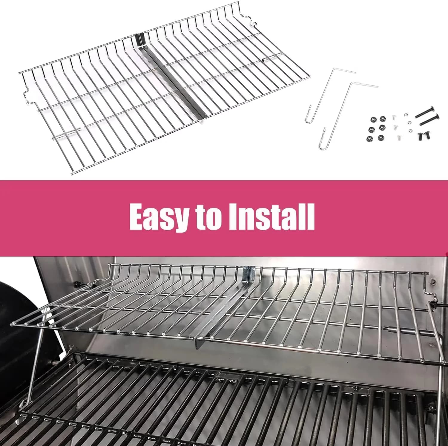 Combo Grill Essential with Warming Rack - Stainless Steel - Modern Design Model B5A328
