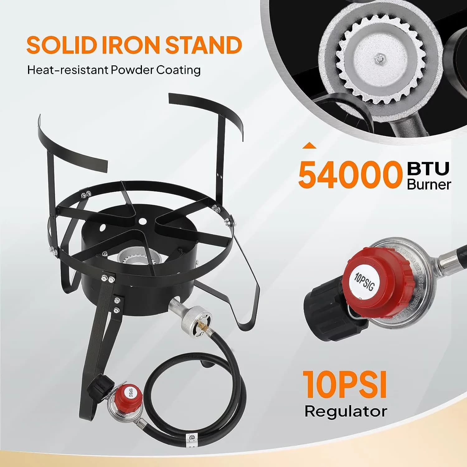 Outdoor Fryer Essential with 54000 BTU, 5.Simple construction and easy assembly. - Stainless Steel, Iron Silver, Black, Multicolor Model 0D847F