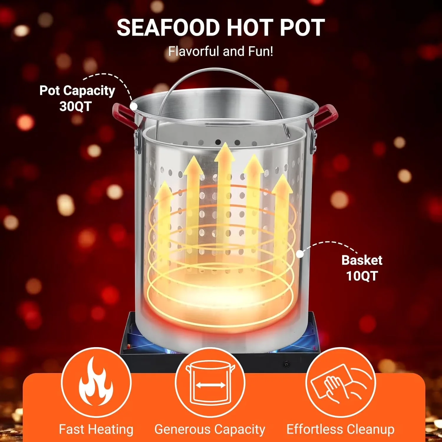Outdoor Fryer Premium with 50000 BTU, 1 x Turkey Fryer Cooker Set - 30Qt Model 6AD117