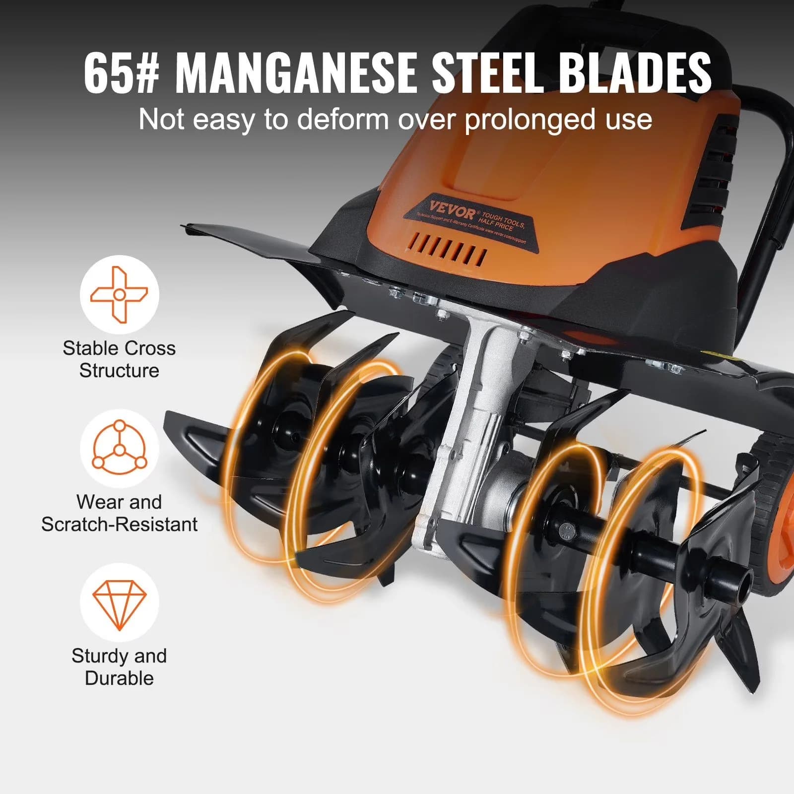 Trillers Cultivator Reliable with 18" Steel Tines, Powerful 12 Amp Electric Garden Tiller - Model D8CA63
