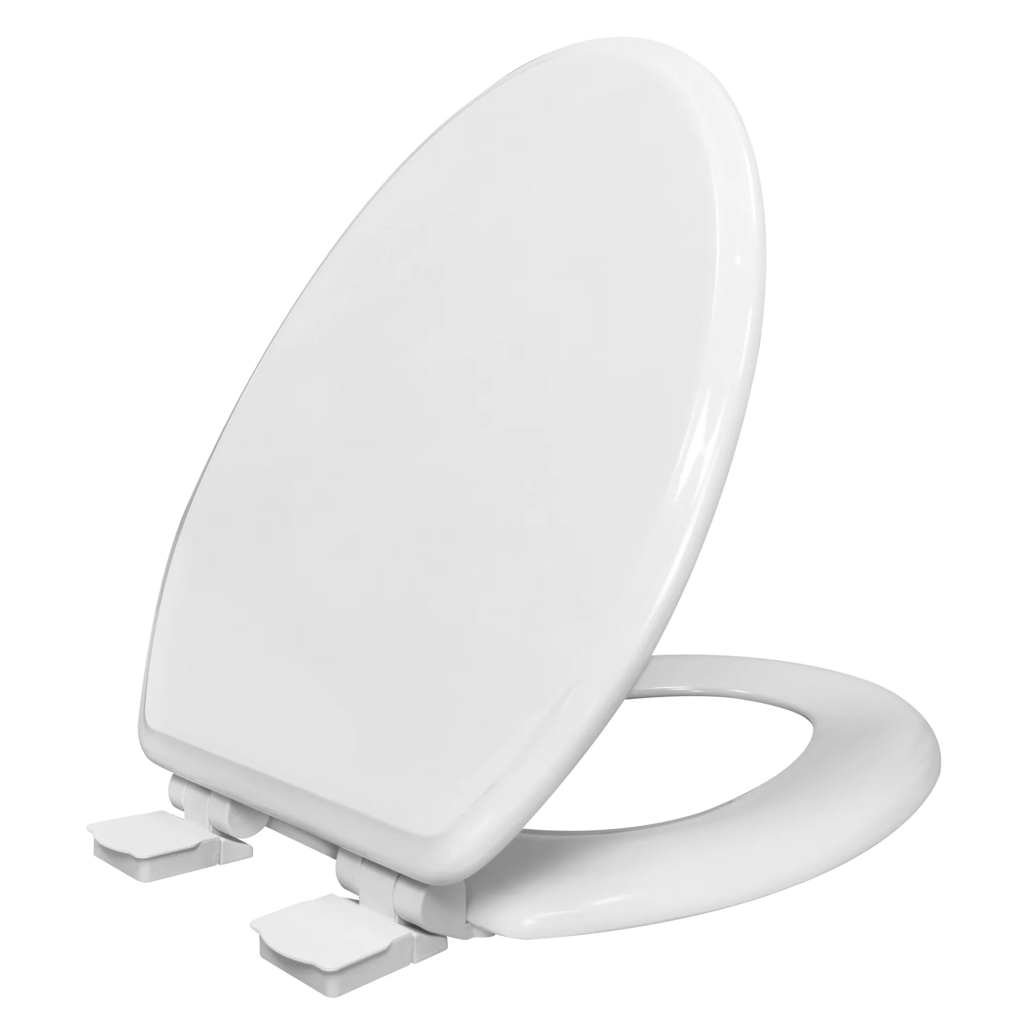 Compact Toilet Seats And Lid with Soft Close, Quick Release - 51% Rice Husk +39% Wood Powder+5% Plastic+5% Pain White Model 682876