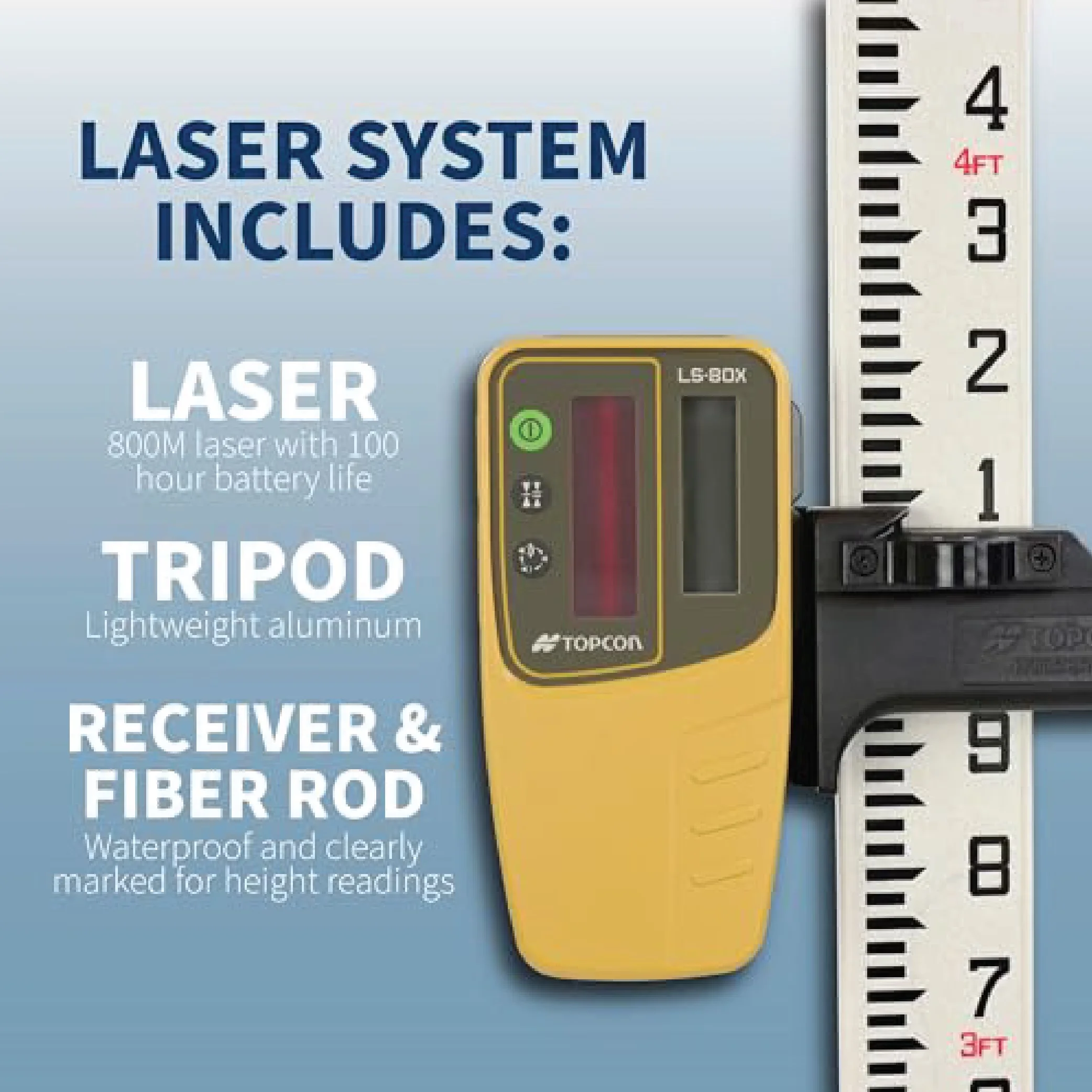 Measuring Layout Reliable with Battery, Accurate Measurement, Yellow Powder-Coated Body - Yellow Metal Model 2529ED