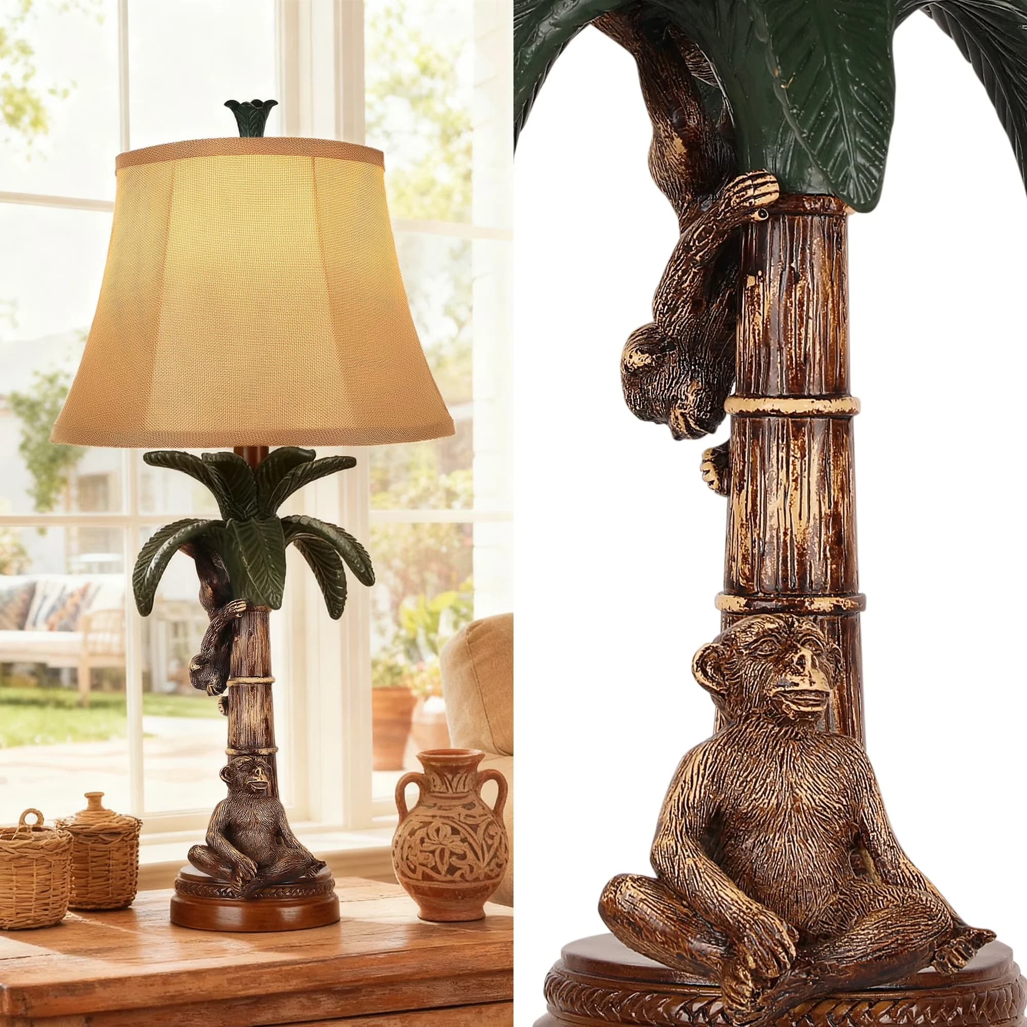 Lamp Set Efficient with LED, Energy Efficient - Brown Resin 24in - Residential Grade Model 65F0B0