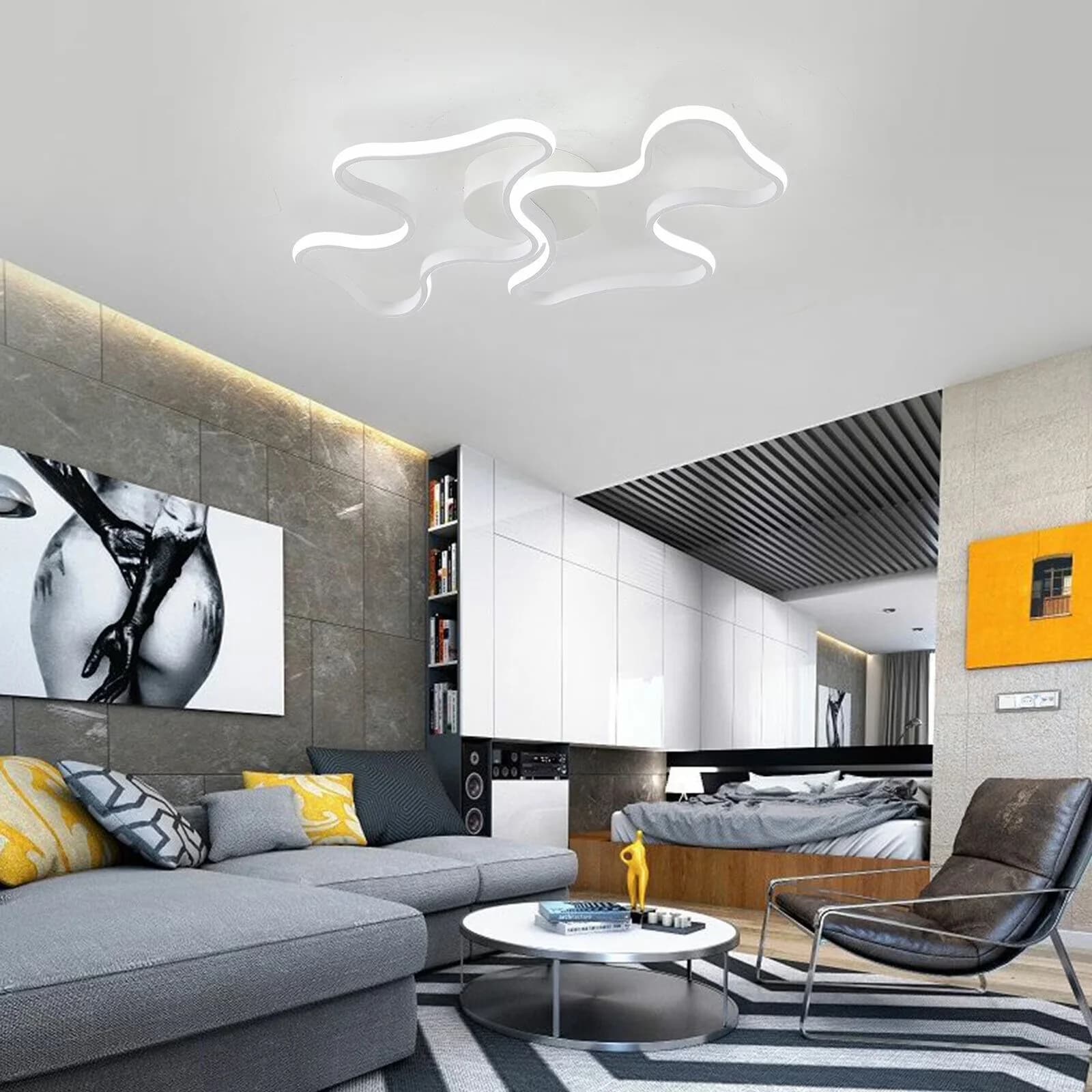 Premium Ceiling Lights Fixture with LED, Modern - White Pc - Premium Collection Model 845419