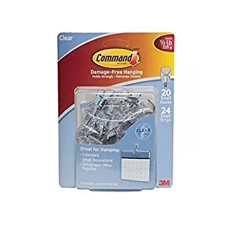 Damage-Free Hanging Professional with Easy Installation, Small Wire Hooks - Plastic Clear Model CAAA98