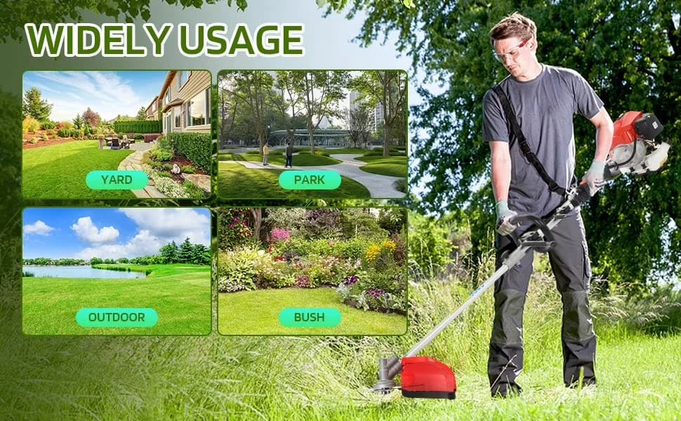 Stylish String Trimmer with Bevel Adjustment, Edger Conversion Capable - 5 In 1 (Red) Model 18B40F