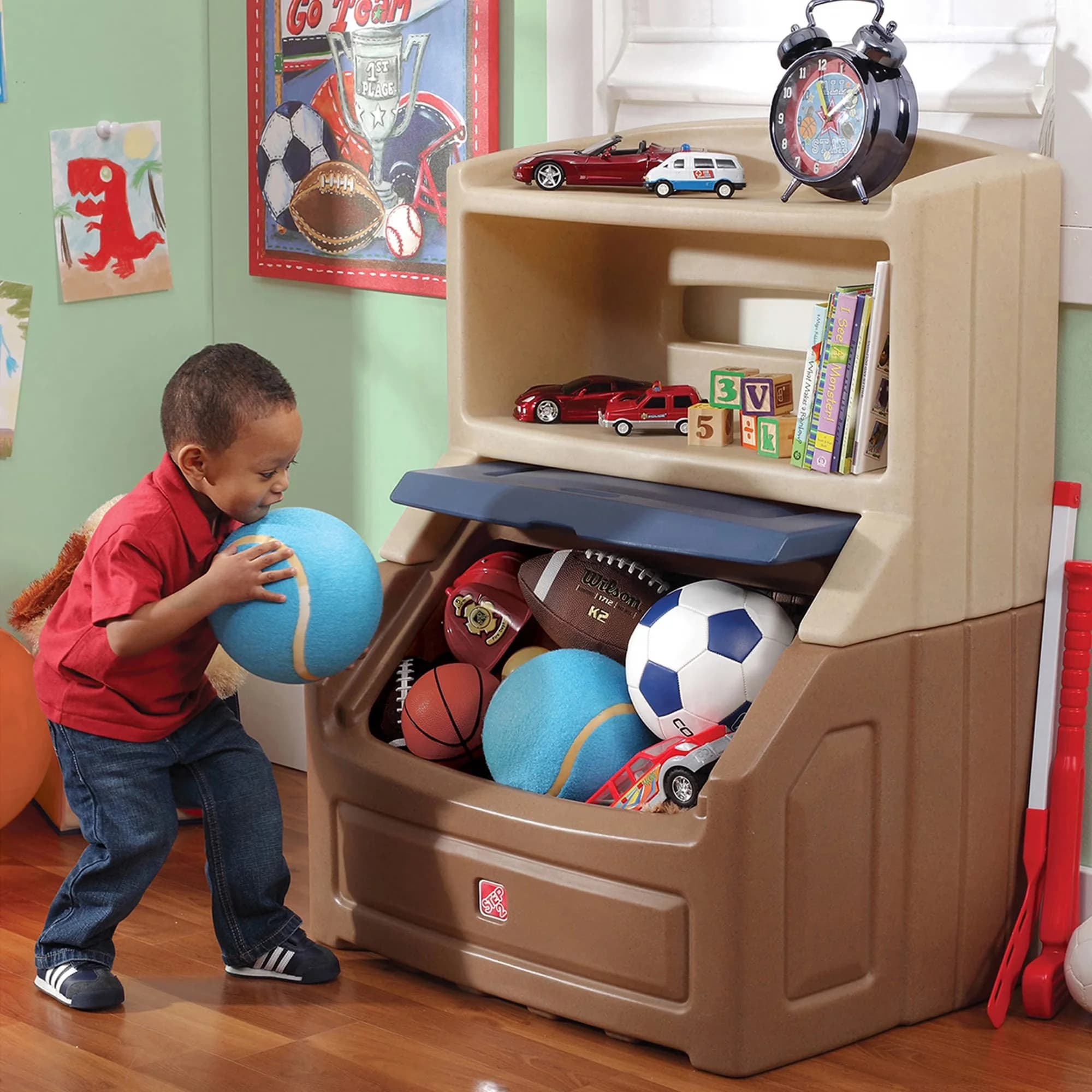 Compact Garage Storage Supply with Scratch-Resistant, Toy box, Bookcase and Storage Bin - Multicolor Plastic Model 768D00