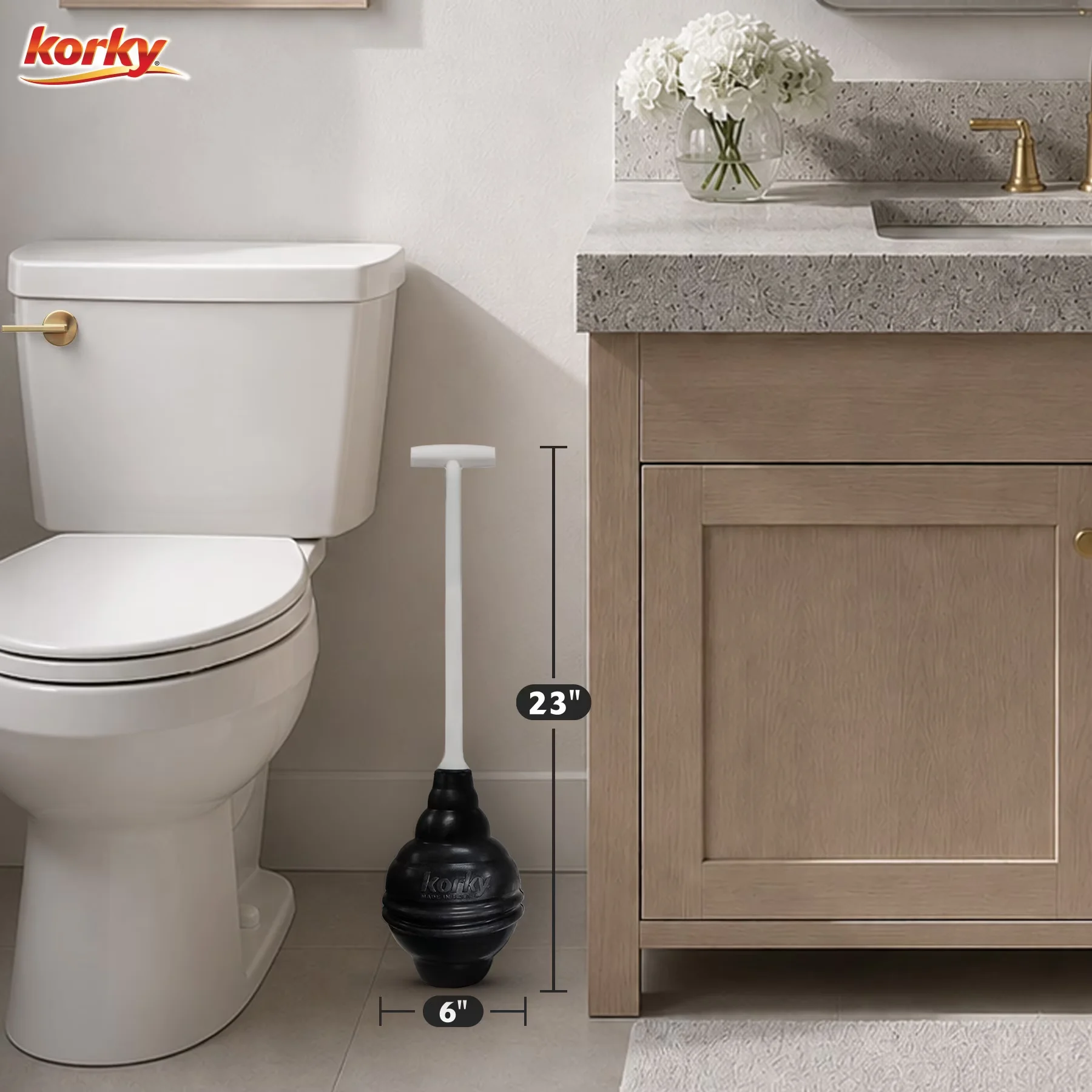 Innovative Plumbing with Durable, Beehive MAX® Heavy Duty Toilet Plunger, Recommended by toilet manufacturers - 6.5" x 23" Model A4118E