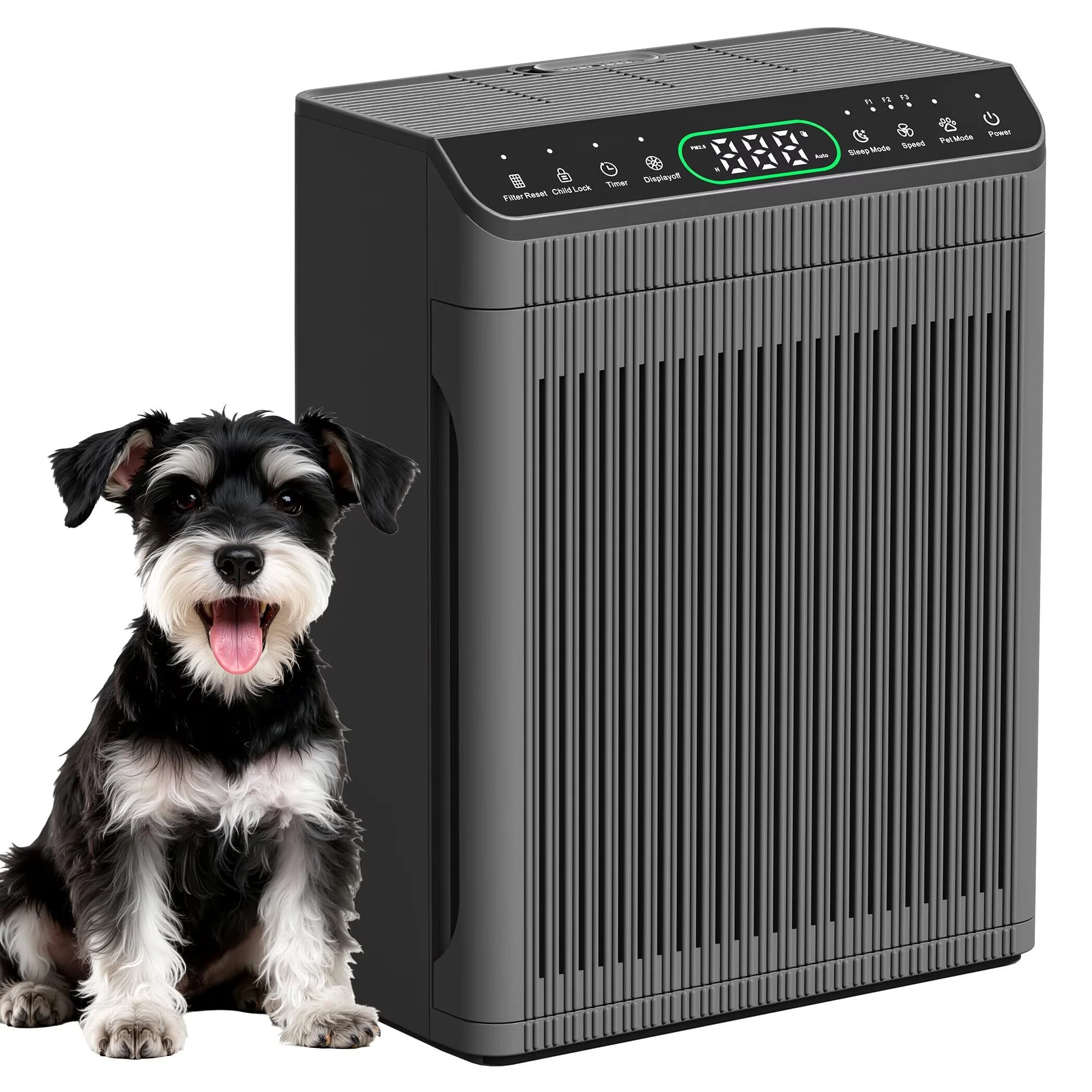 Air Purifier Modern with Filter Change Indicator, Variable Speed - White for Home, Large Model 5FDED8