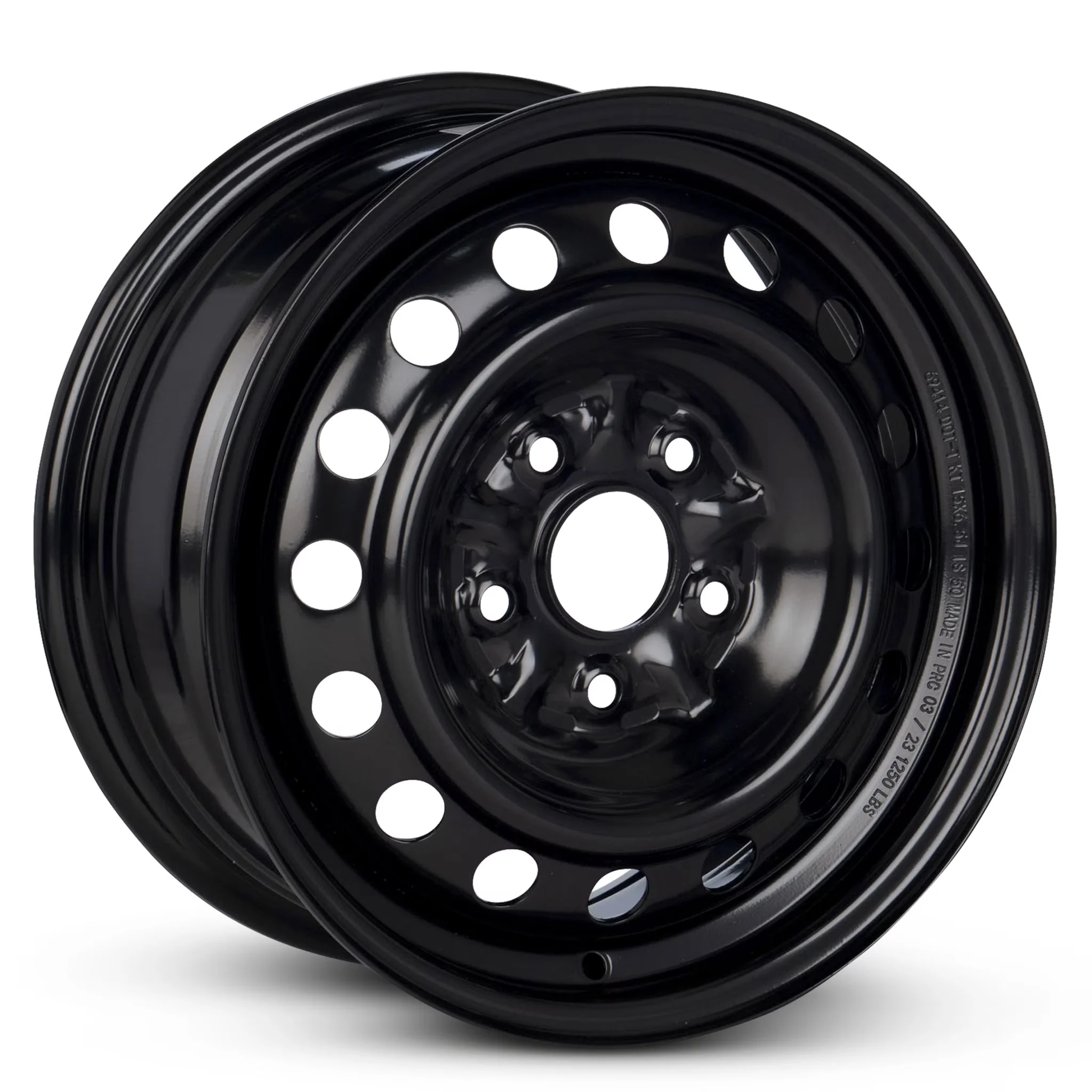 Classic Wheels And Rim with Condition:New Replacement, Color:BLACK - Black Steel Model 066E2D
