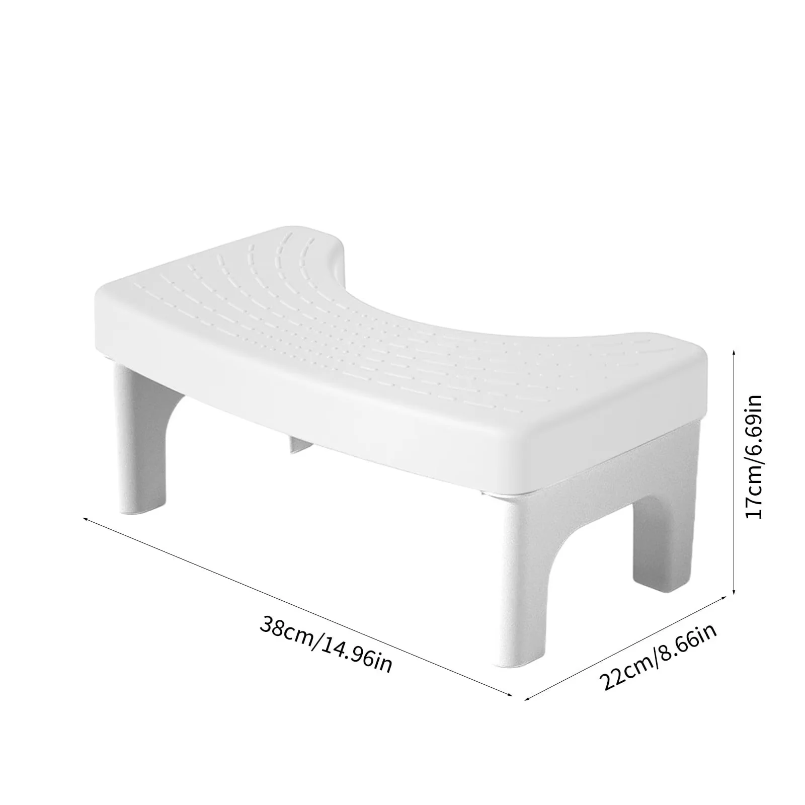 Compact Ladders And Step Stool with Foldable, Stackable, Fits All Toilets - White Plastic Model 67AB5B