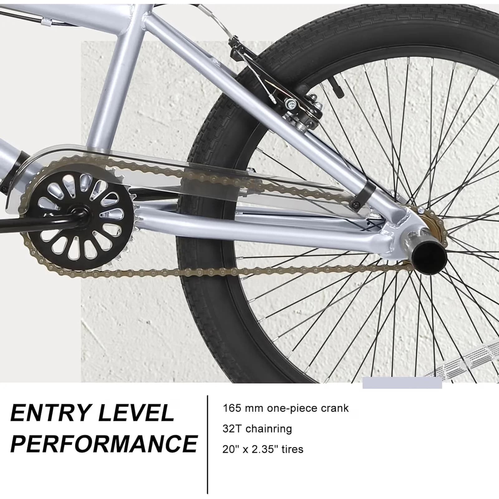 Compact Kids Bike with Adjustable Seat, 4 Pegs - Silver 20 inch - Sleek Profile Model 637926