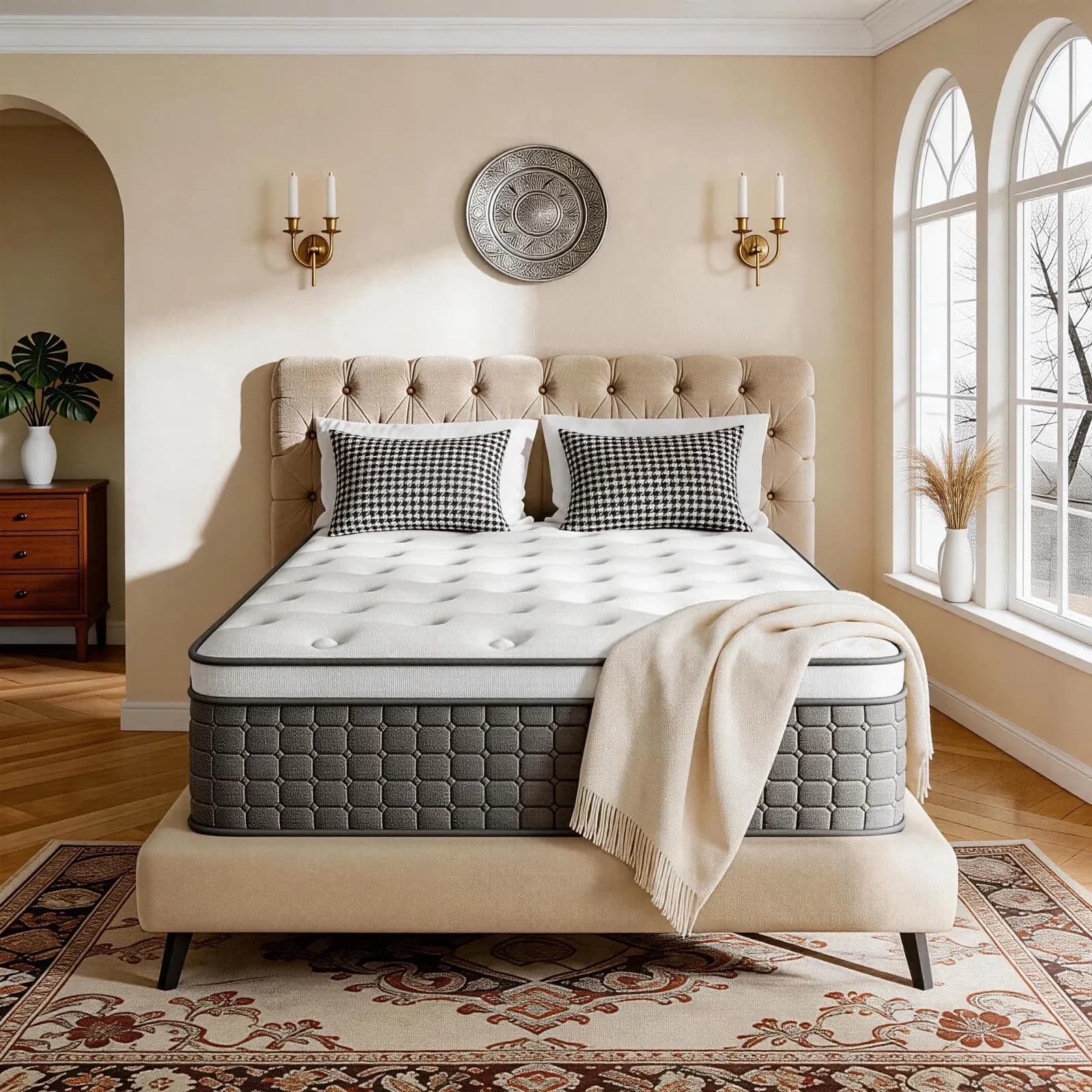 Efficient Mattresses Accessory with Breathable Construction, Cooling Technology - Skin-Friendly Fabric, Breathable Memory Foam,... Model 19E2E3