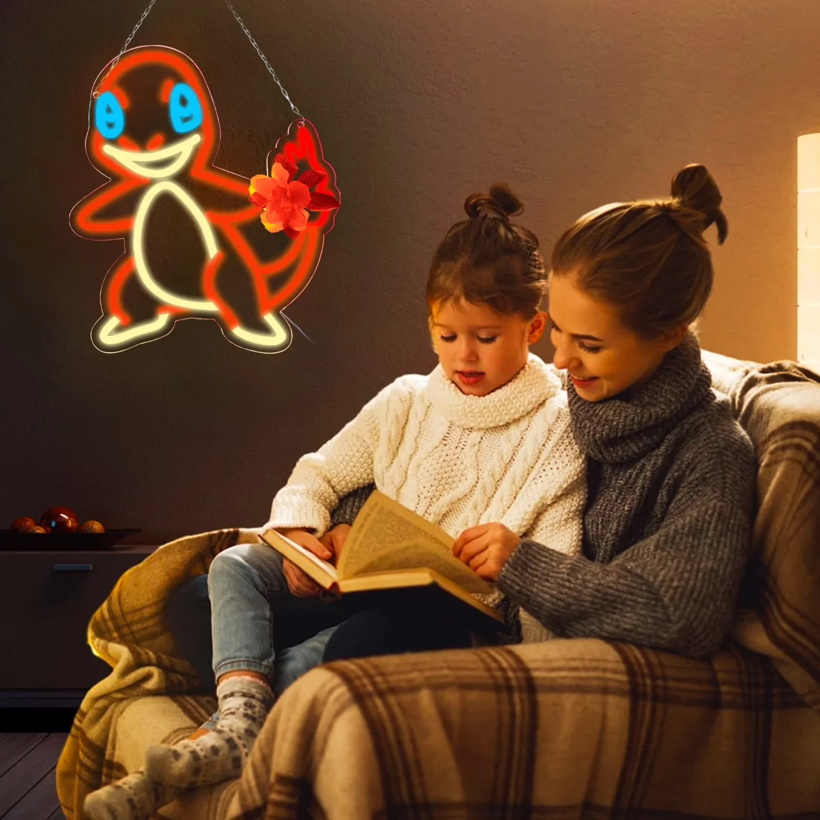 Reliable Novelty Light with LED, Eco Friendly, Asian Inspired - Orange for Kids Room, Bedroom Model 9F7CF4