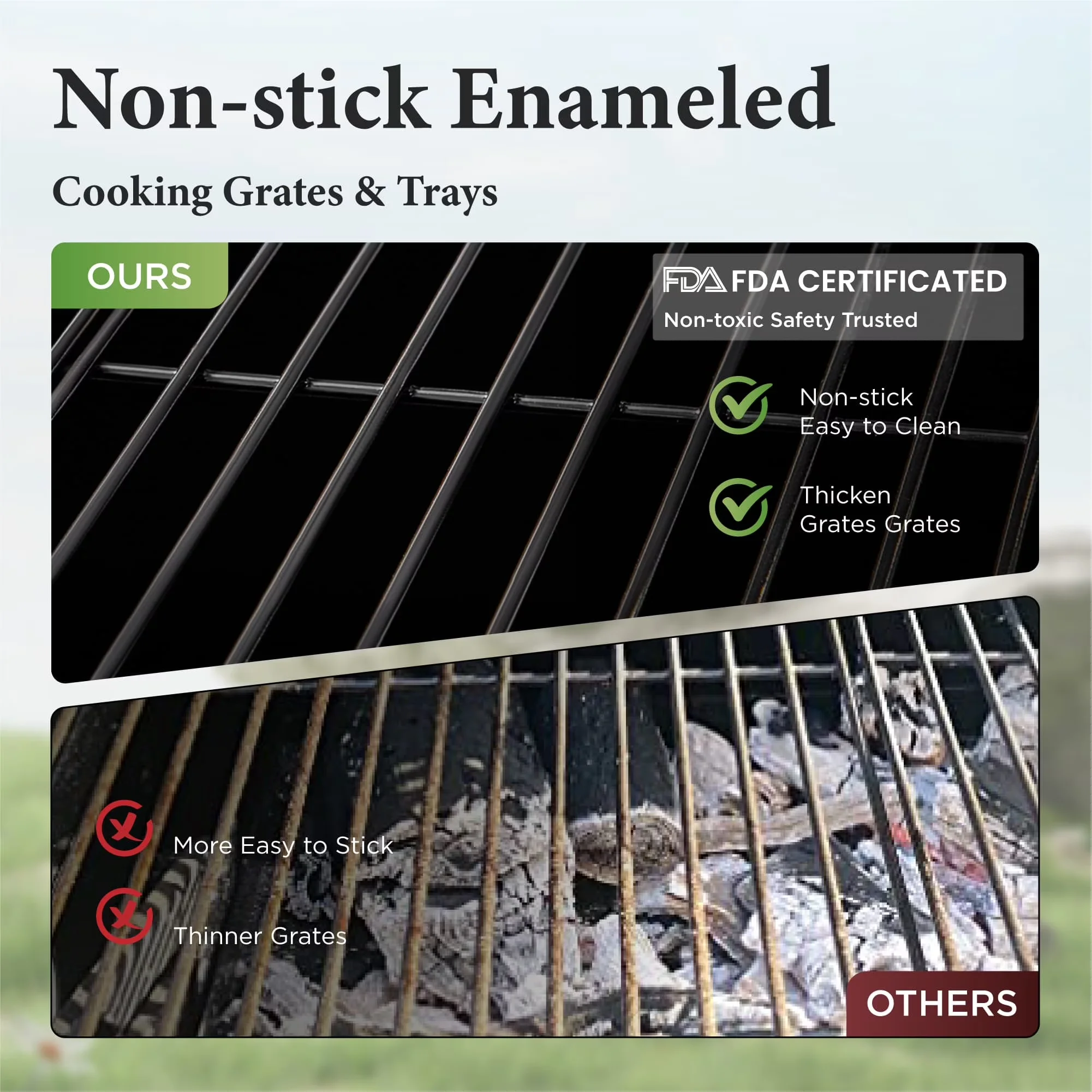 Charcoal Grill Essential with Adjustable Charcoal Tray, Removable Ash Catcher - Porcelain Enameled, Stainless Steel, Iron, Metal for... Model 616FF0