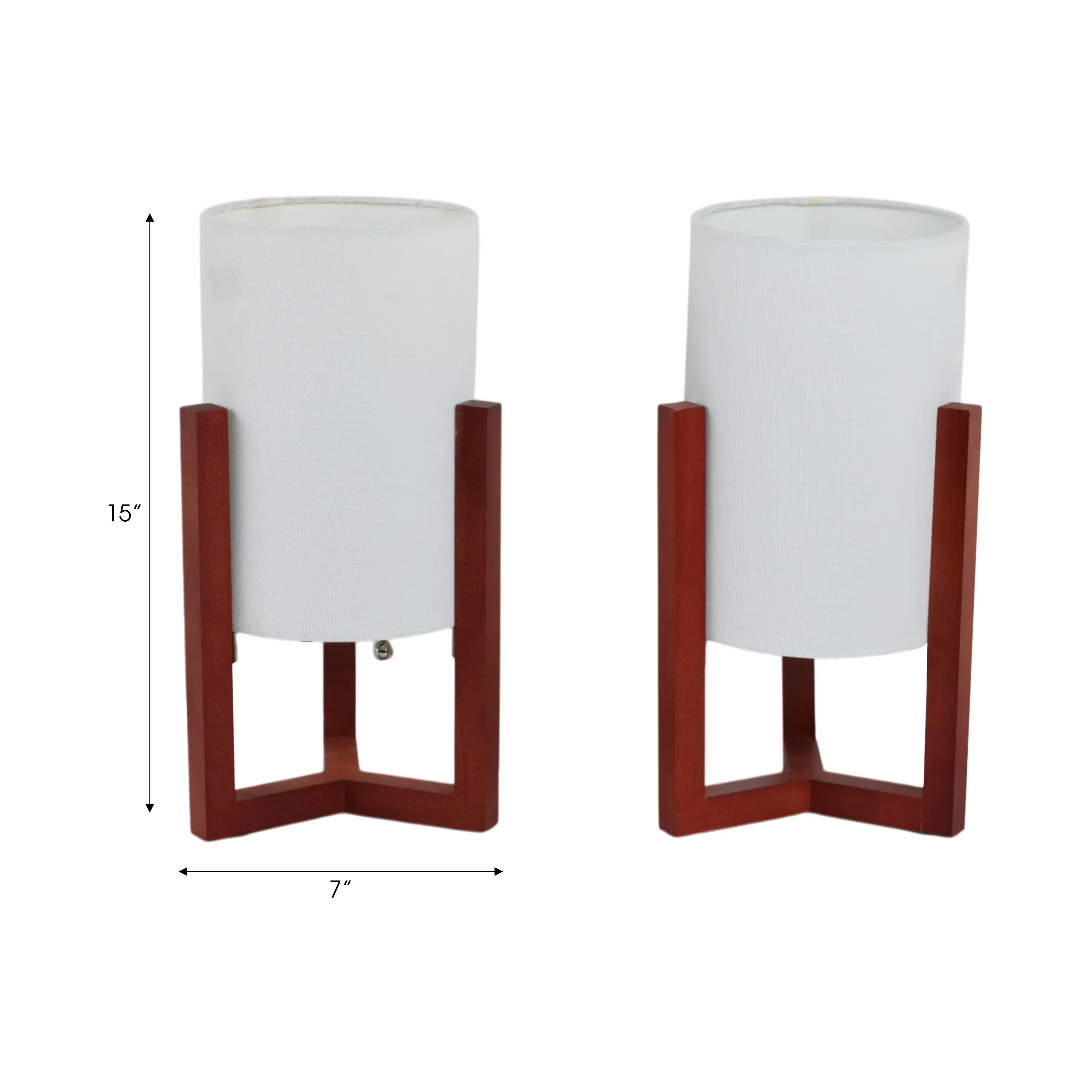 Professional Lamp with Contemporary, Tripod Lamps, Wood Cylinder Table Lamps - Red Wood Model 96F6EF