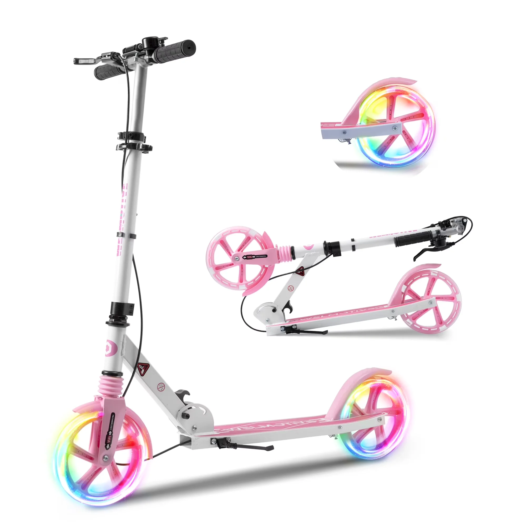Essential Scooter with Foldable, Kick - Iron White - Long-Lasting Performance Model D6B96F