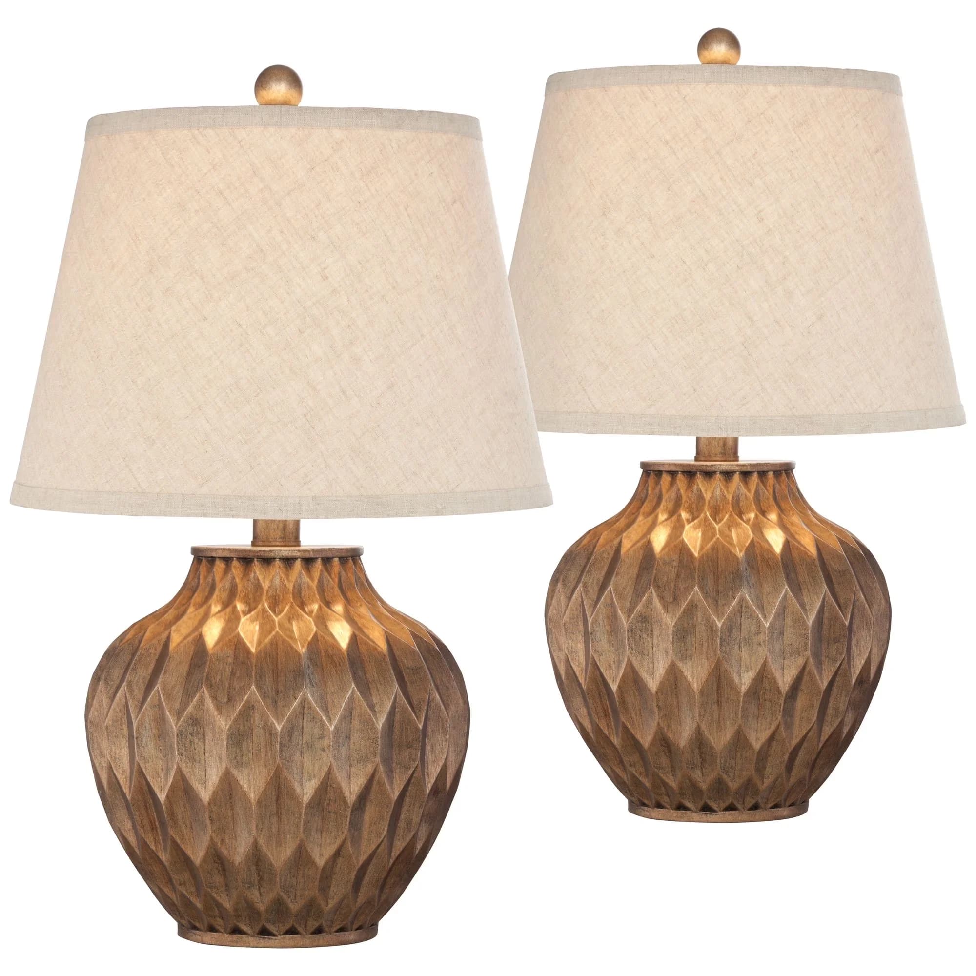 Table Lamp Classic with Incandescent, Modern - Brown Resin for Living Room, Bedroom Model F98870