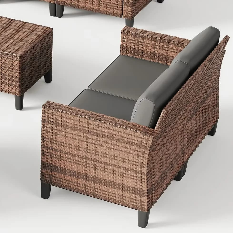Patio Chair Professional with Weatherproof, Modern, Outdoor Loveseat Sofa - Model A186D2