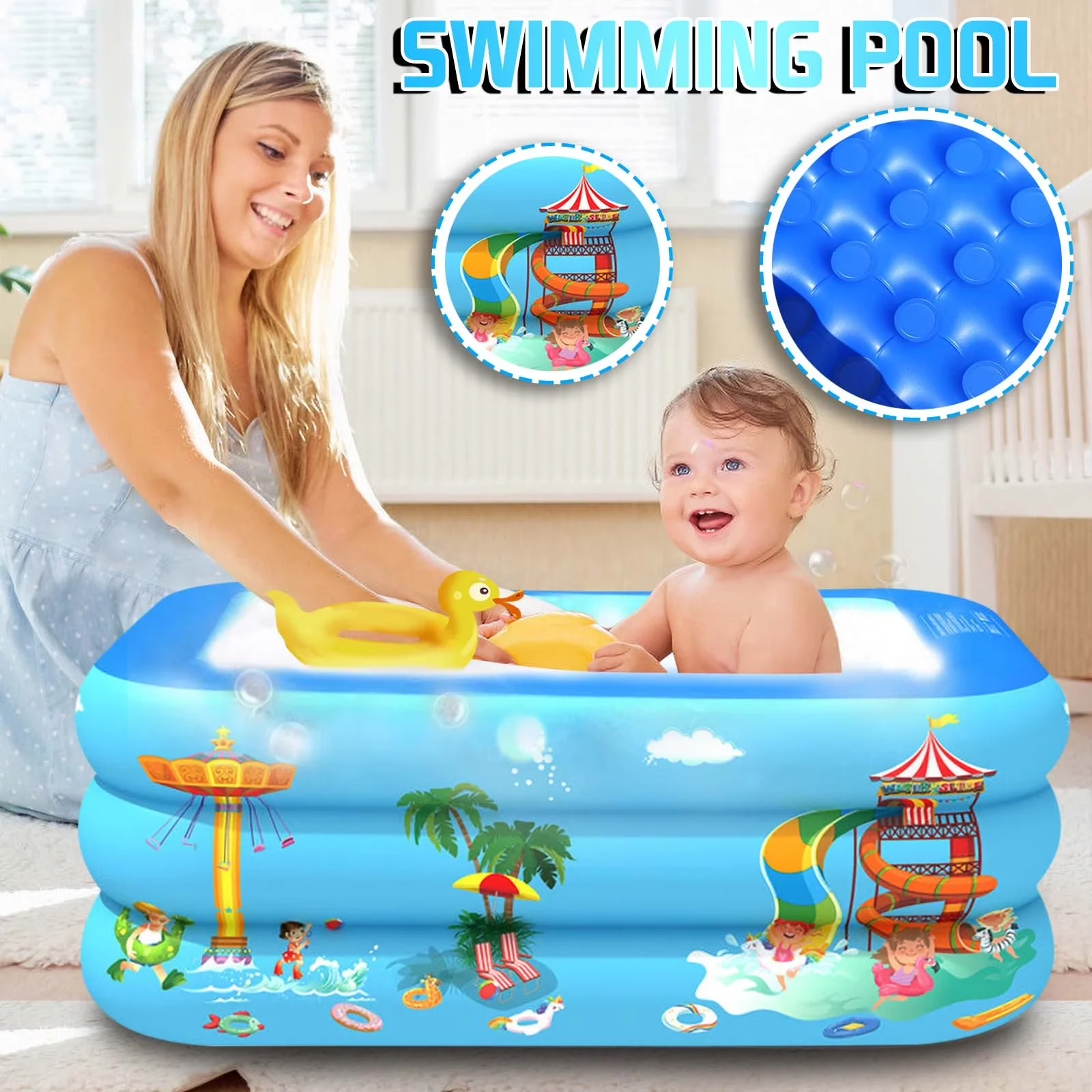 Inflatable Pool Innovative with good service, Soft Floor, Kiddie - Blue Model 7E3D43