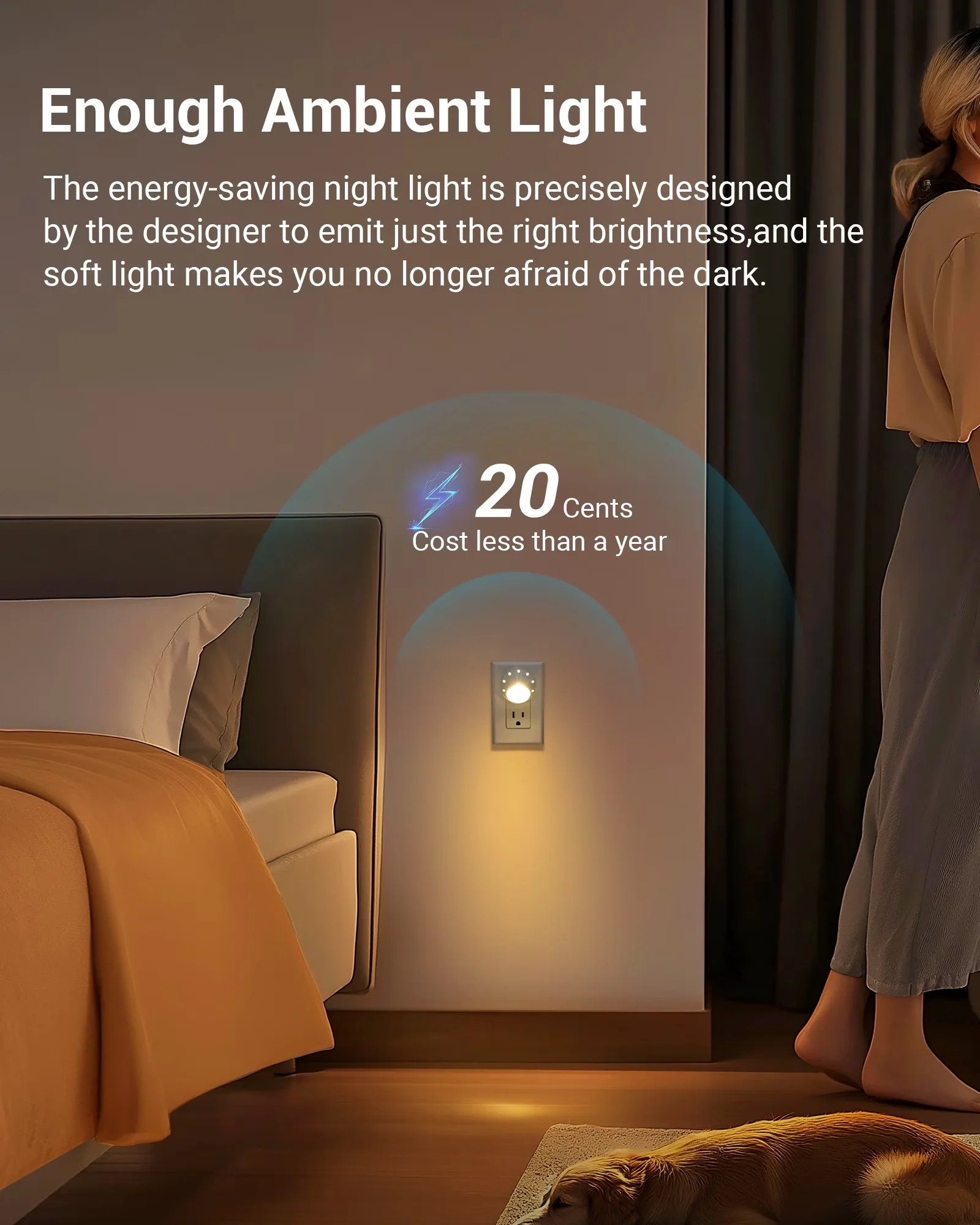 Reliable Led Lighting with LED, Energy Efficient, 4-Pack Night Light Plug in - Model DE648C