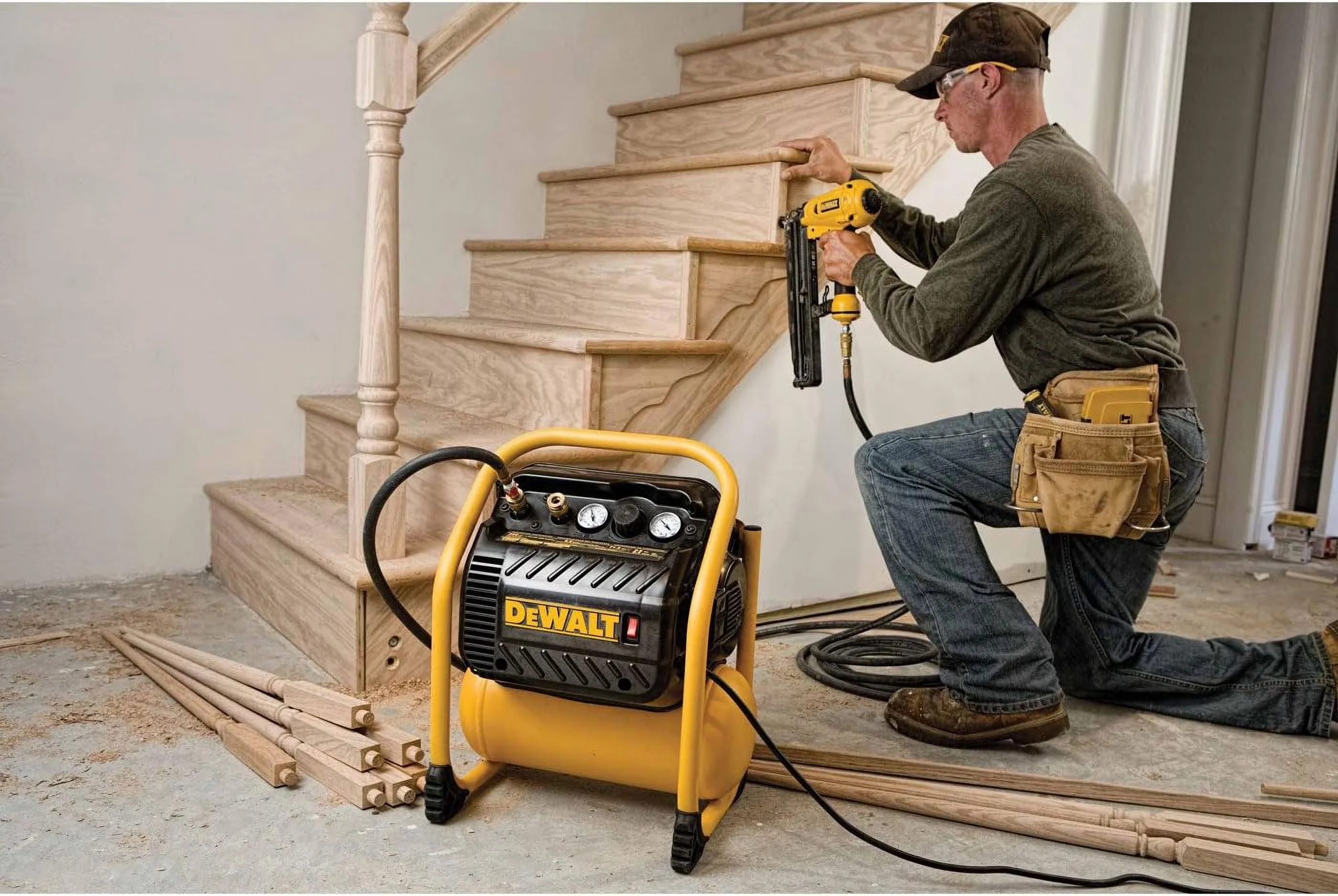 Air Tools Compressor Efficient with Quiet Operation, Low 71.5 dB allows for quieter operation, Heavy Duty 200 PSI Quiet Trim Compress... Model A89EC9