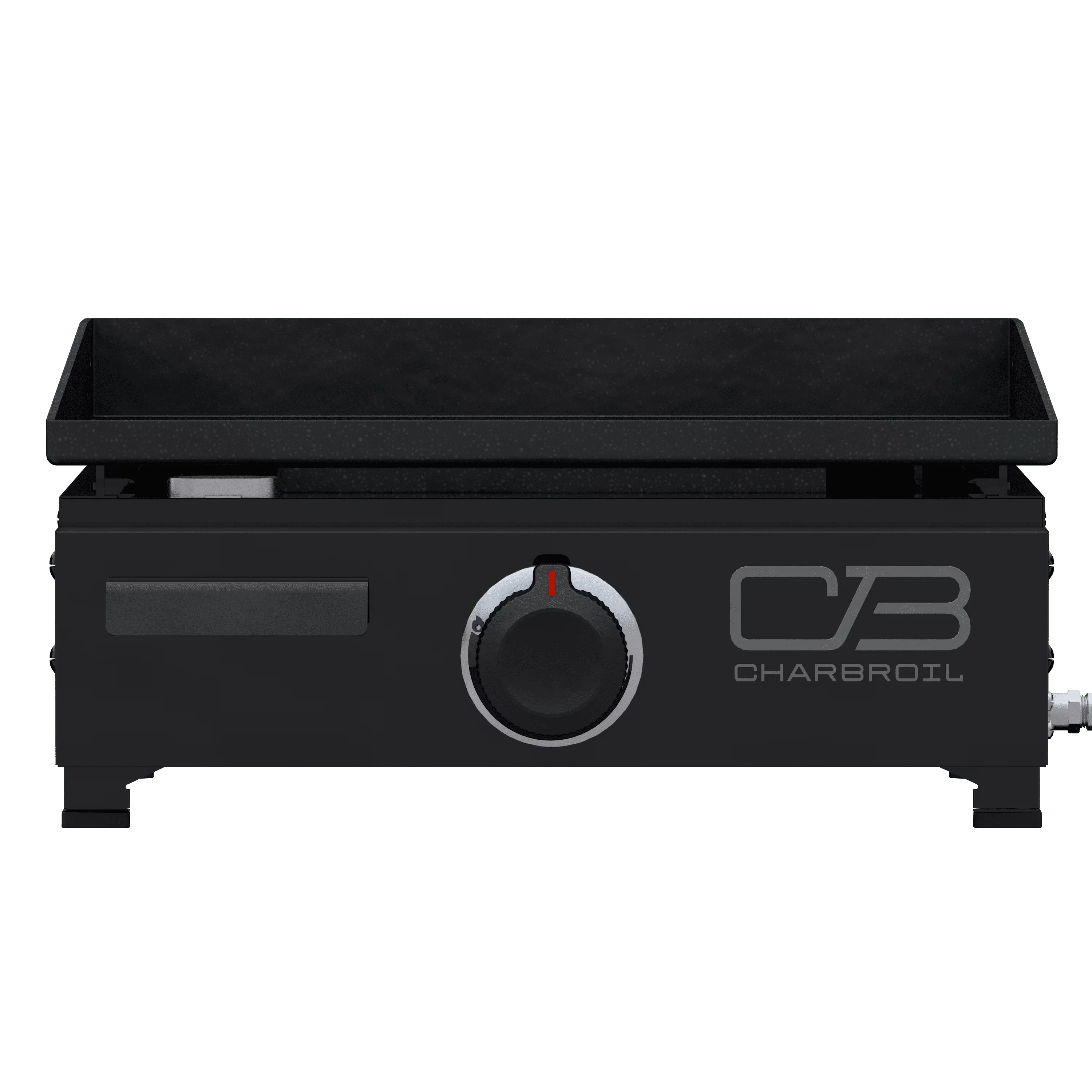 Sleek Flat Top Grill with Portable, Rotary ignition for easy lighting - Heavy Duty Steel Black Model B5CC55